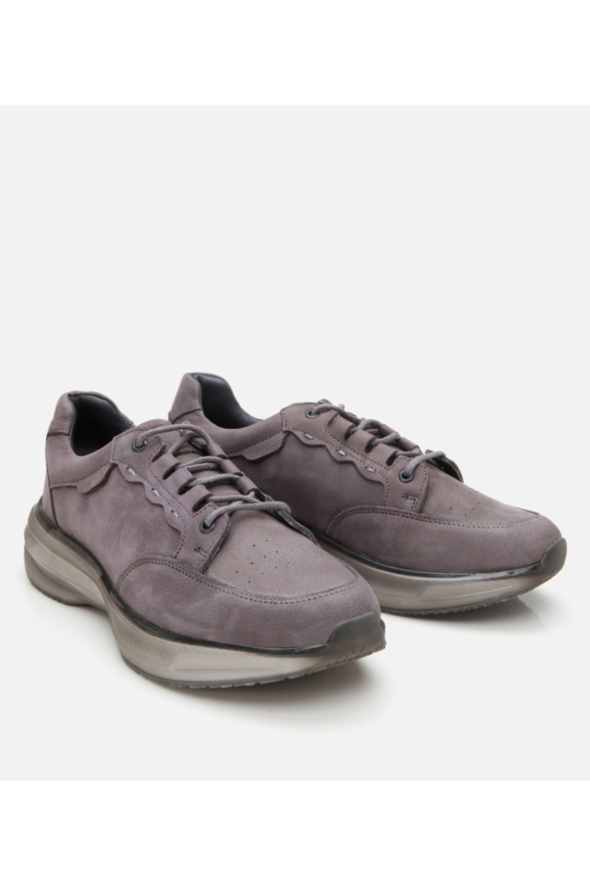 Erkek Nubuk Deri Gri Spor Ayakkabı - Görsel 3