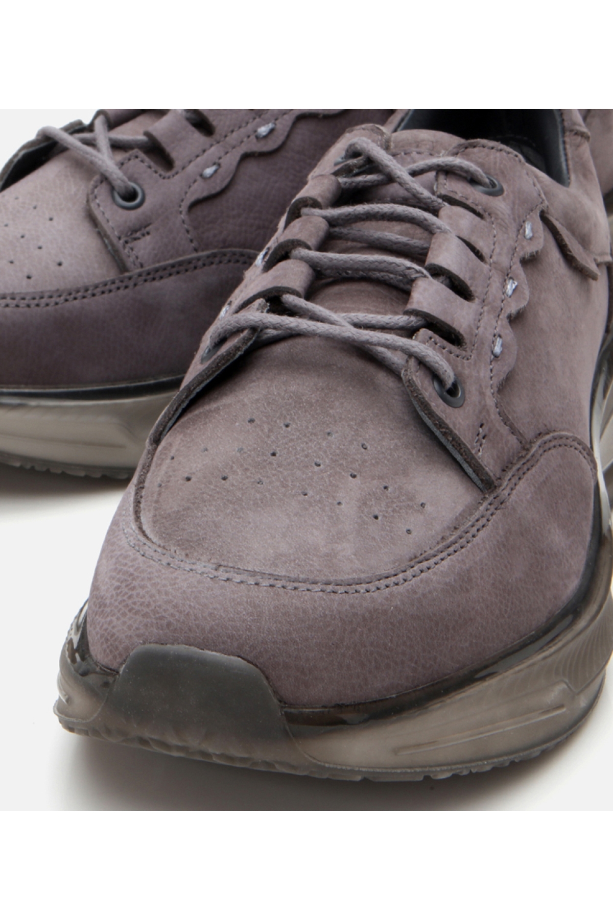 Erkek Nubuk Deri Gri Spor Ayakkabı - Görsel 4