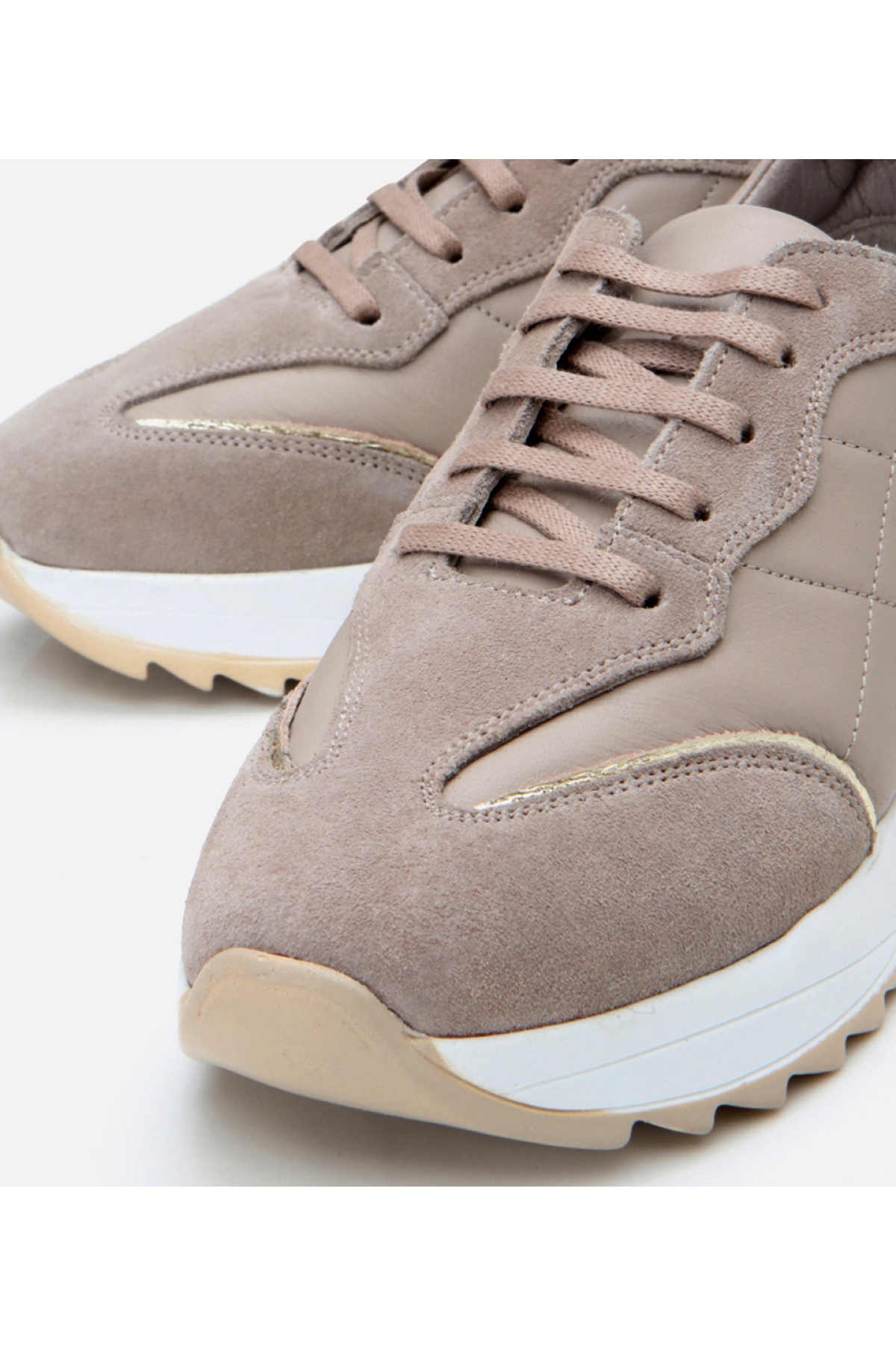 Kadın Deri Vizon Kalın Tabanlı Spor Ayakkabı - Görsel 5