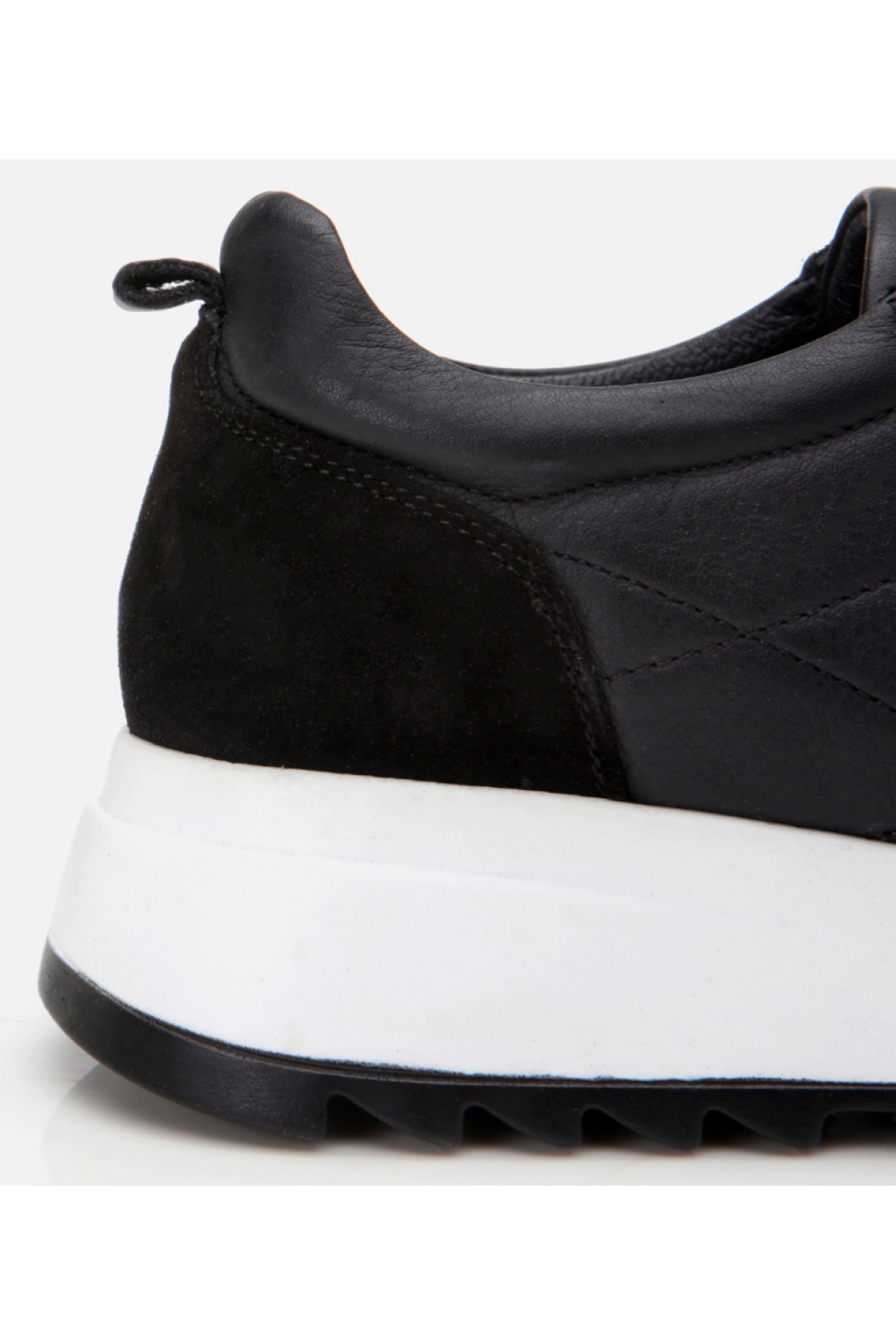 Kadın Deri Siyah Kalın Tabanlı Spor Ayakkabı - Görsel 4