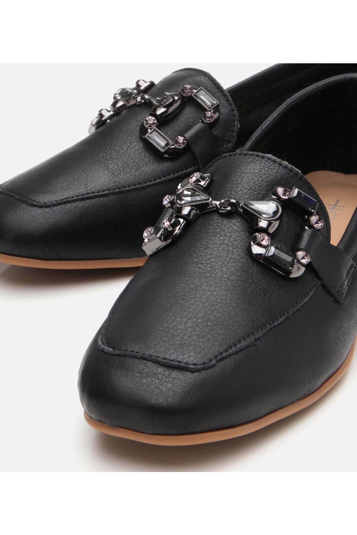 Kadın Deri Siyah Tokalı Klasik Loafer - Görsel 4