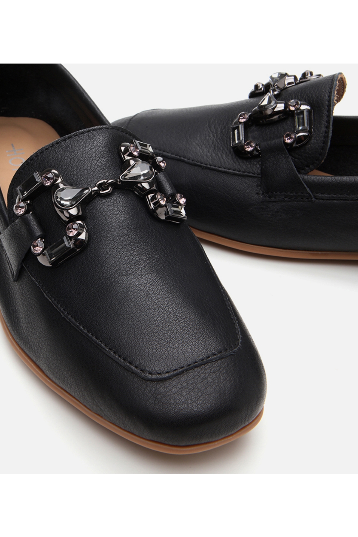 Kadın Deri Siyah Tokalı Klasik Loafer - Görsel 5