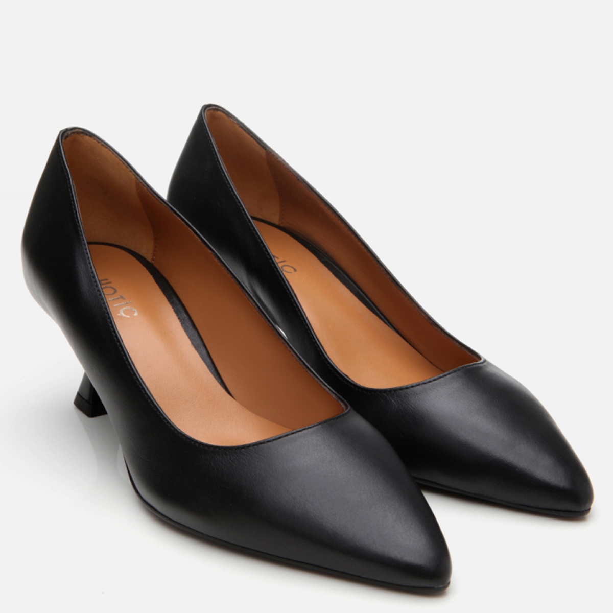 Kadın Deri Siyah Esnek Tabanlı Stiletto - Görsel 3