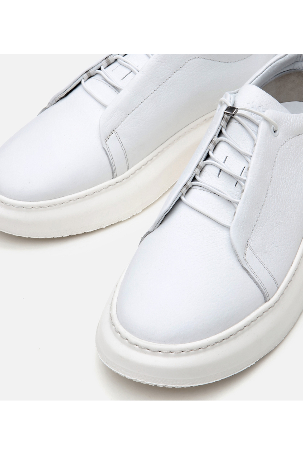 Erkek Deri Beyaz Ultra Hafif Tabanlı Spor Ayakkabı - Görsel 4
