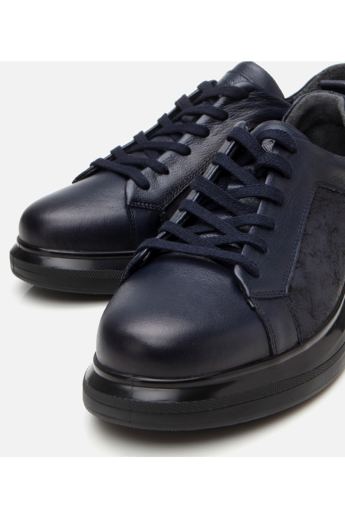 Erkek Deri Lacivert Spor Ayakkabı - Görsel 4