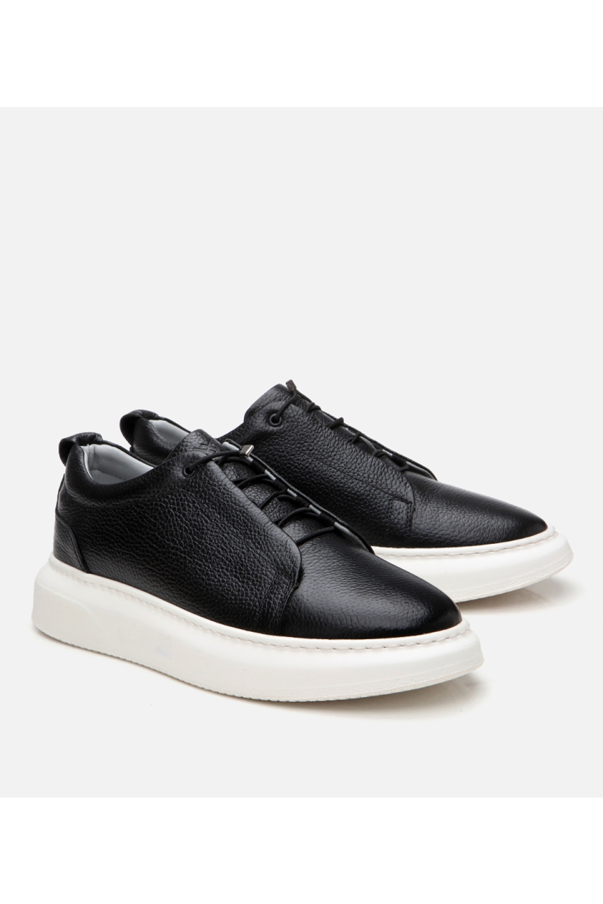 Erkek Deri Siyah Ultra Hafif Tabanlı Spor Ayakkabı - Görsel 3