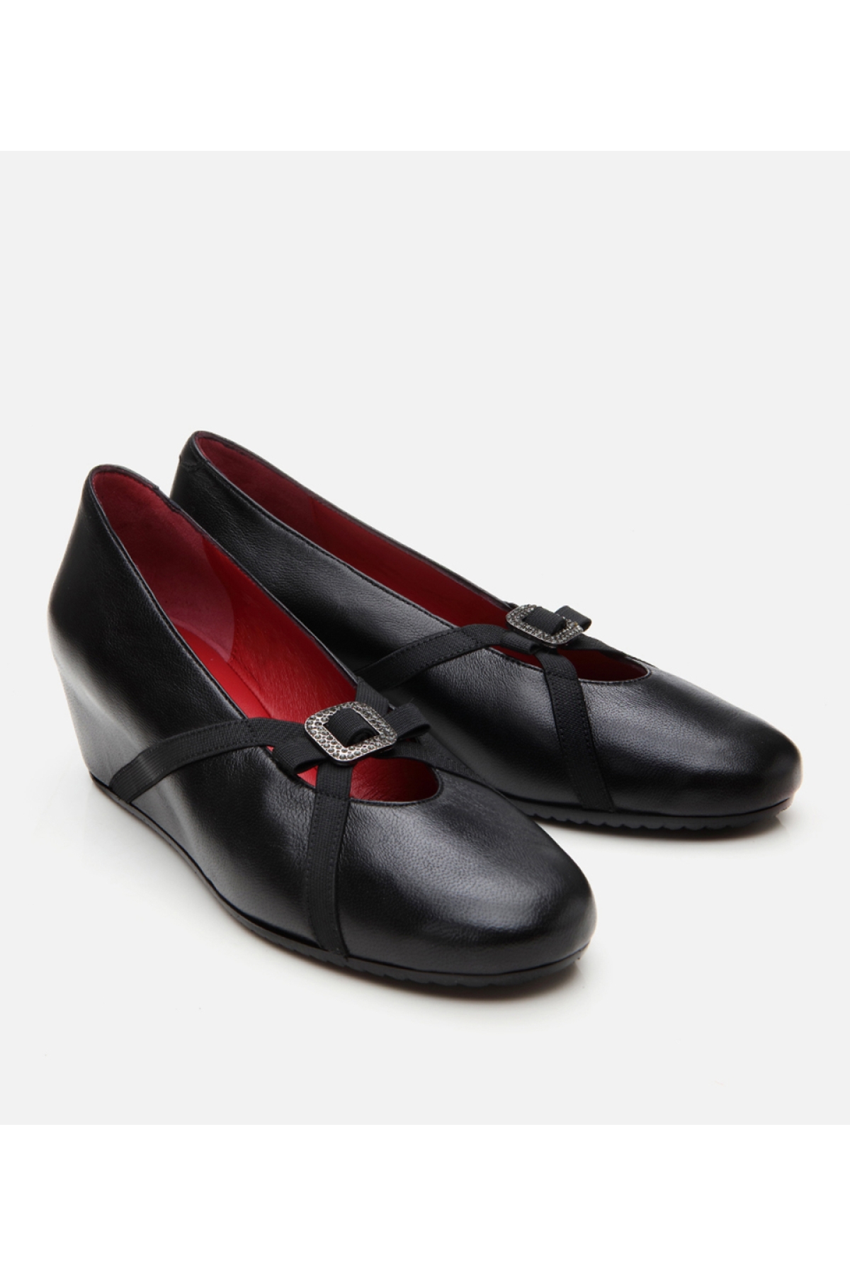 Kadın Deri Toka Detaylı Dolgu Topuklu Ayakkabı - Görsel 3