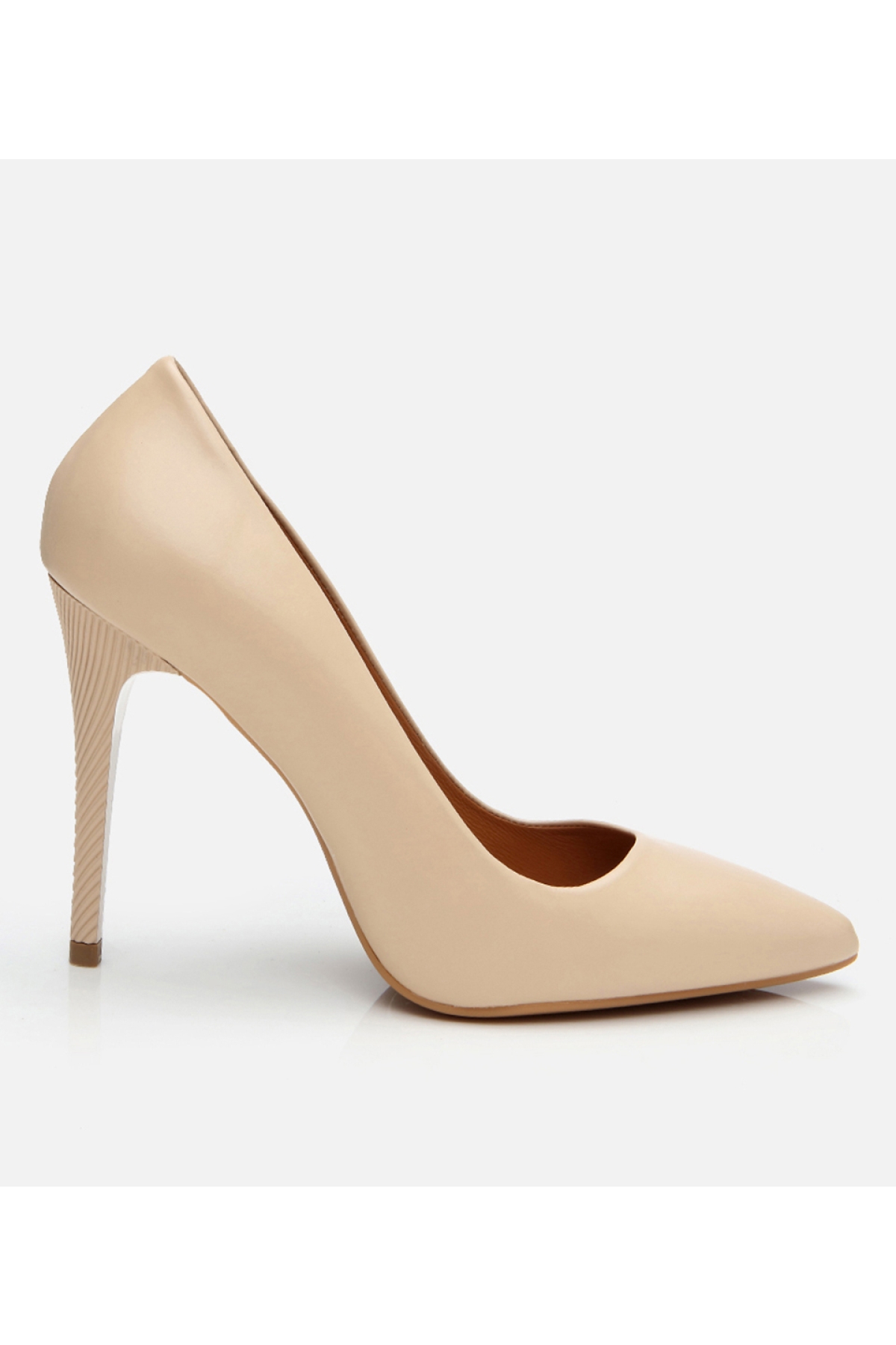 Kadın Deri Bej Yüksek Topuklu Stiletto - Görsel 2