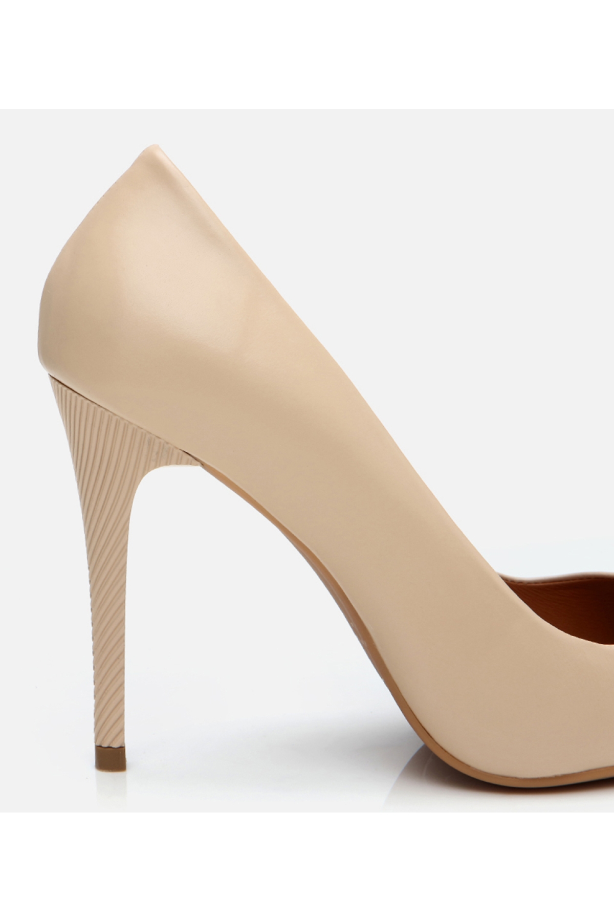 Kadın Deri Bej Yüksek Topuklu Stiletto - Görsel 5