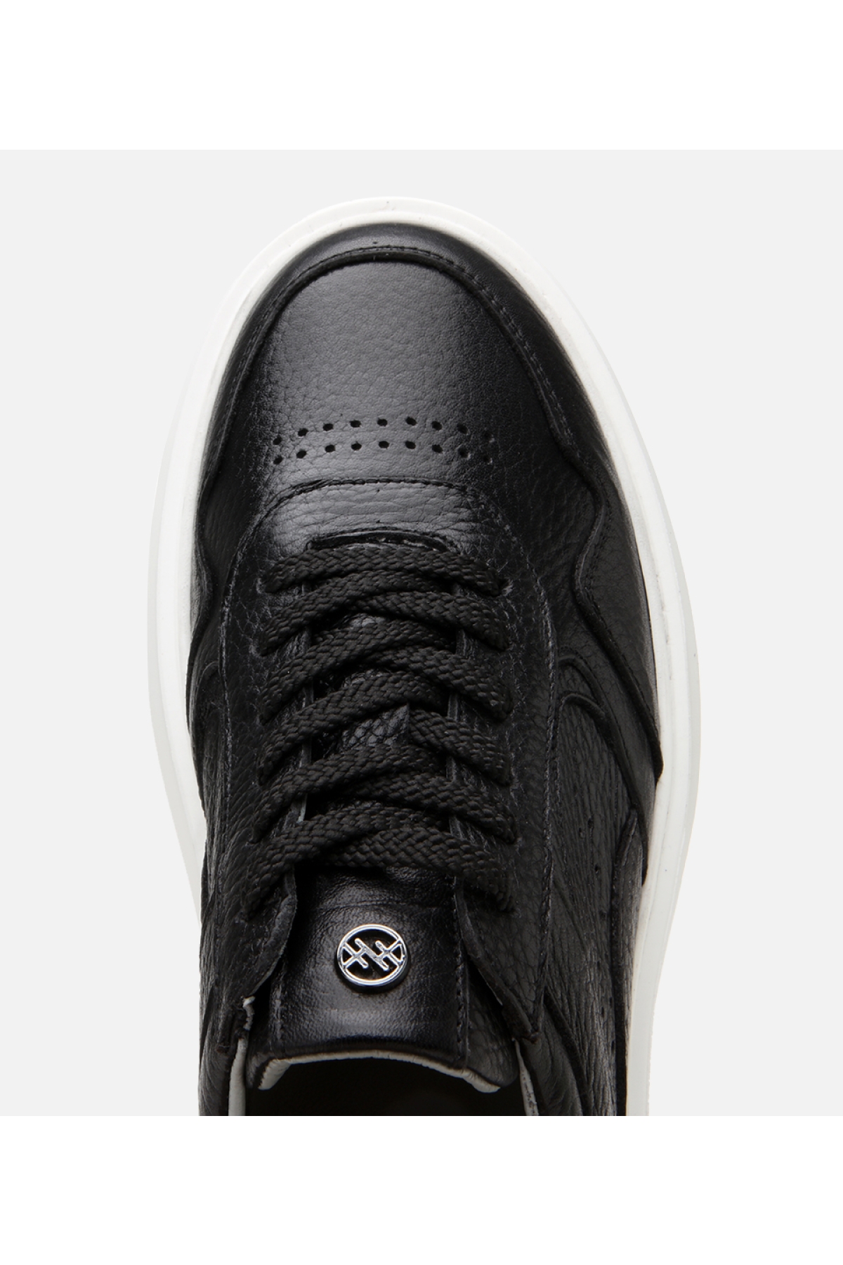 Erkek Deri Siyah Yüksek Tabanlı Spor Ayakkabı - Görsel 5