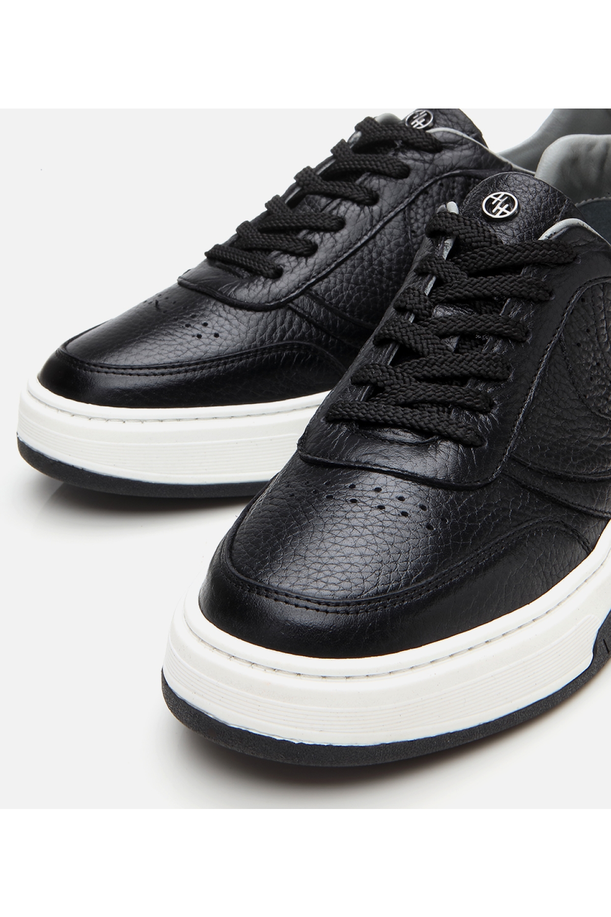 Erkek Deri Siyah Yüksek Tabanlı Spor Ayakkabı - Görsel 4
