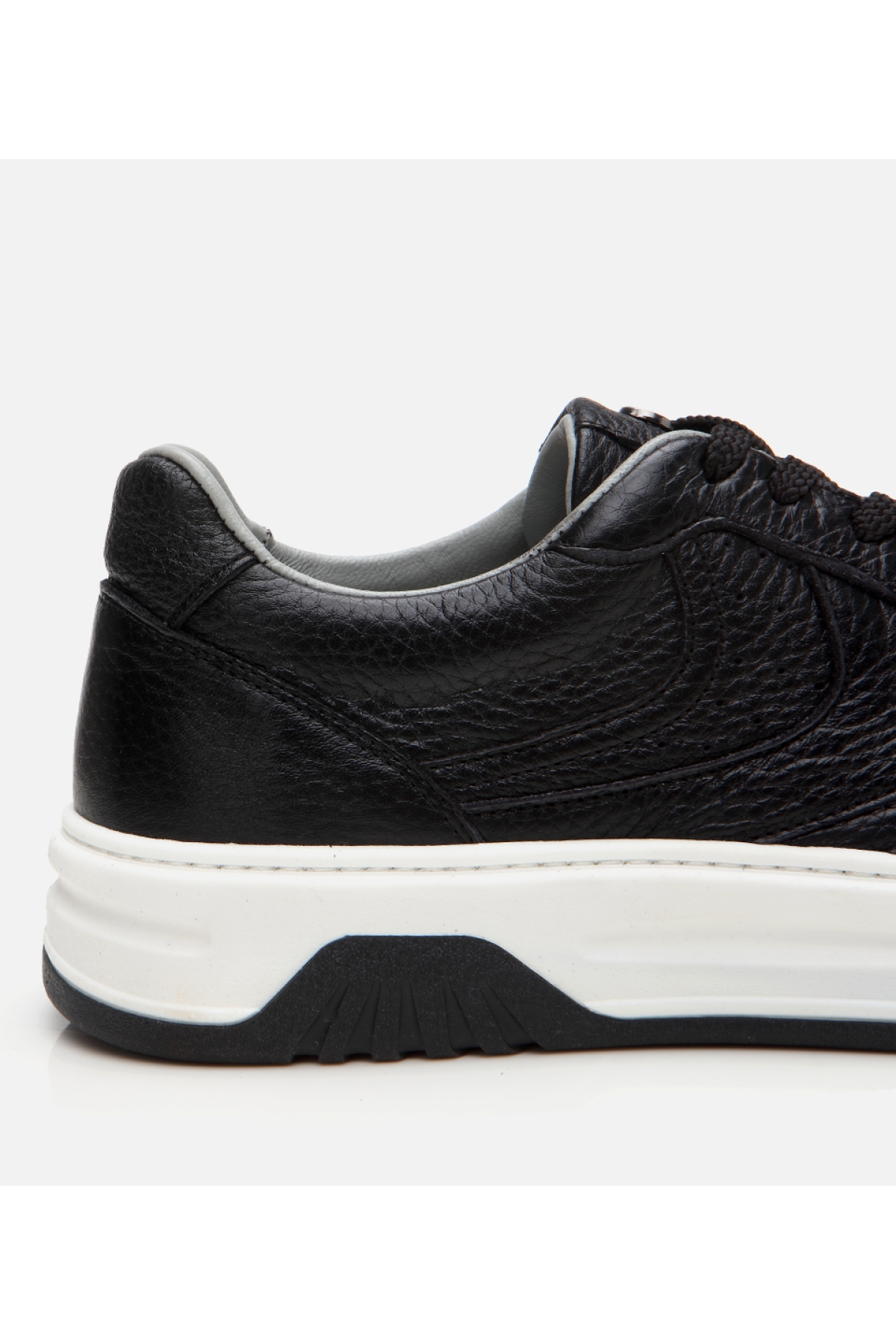 Erkek Deri Siyah Yüksek Tabanlı Spor Ayakkabı - Görsel 5