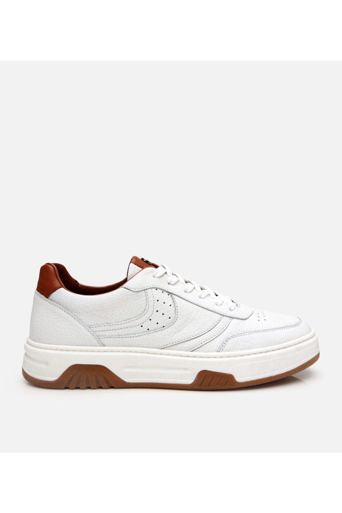 Erkek Deri Beyaz Yüksek Tabanlı Spor Ayakkabı - Görsel 2