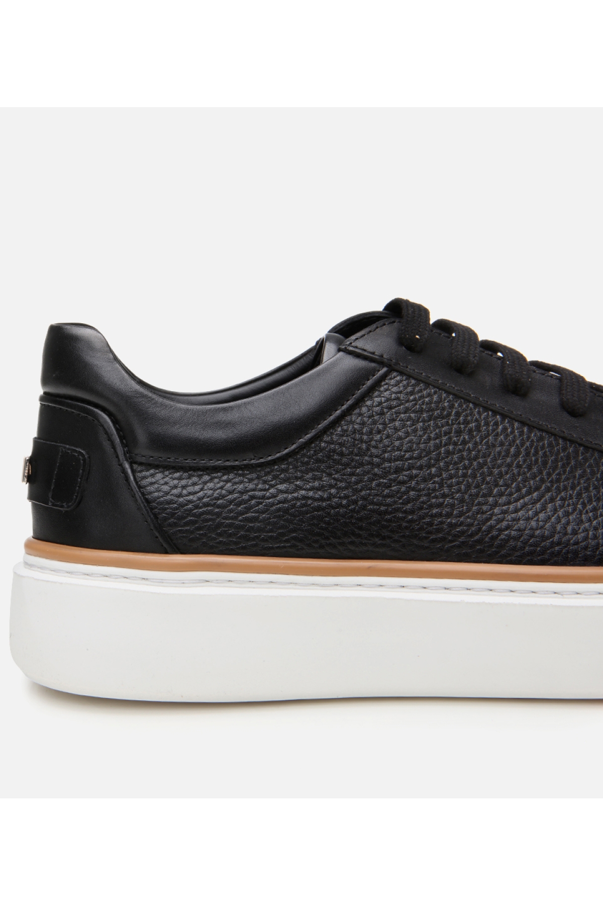 Erkek Deri Siyah Hafif Tabanlı Spor Ayakkabı - Görsel 5