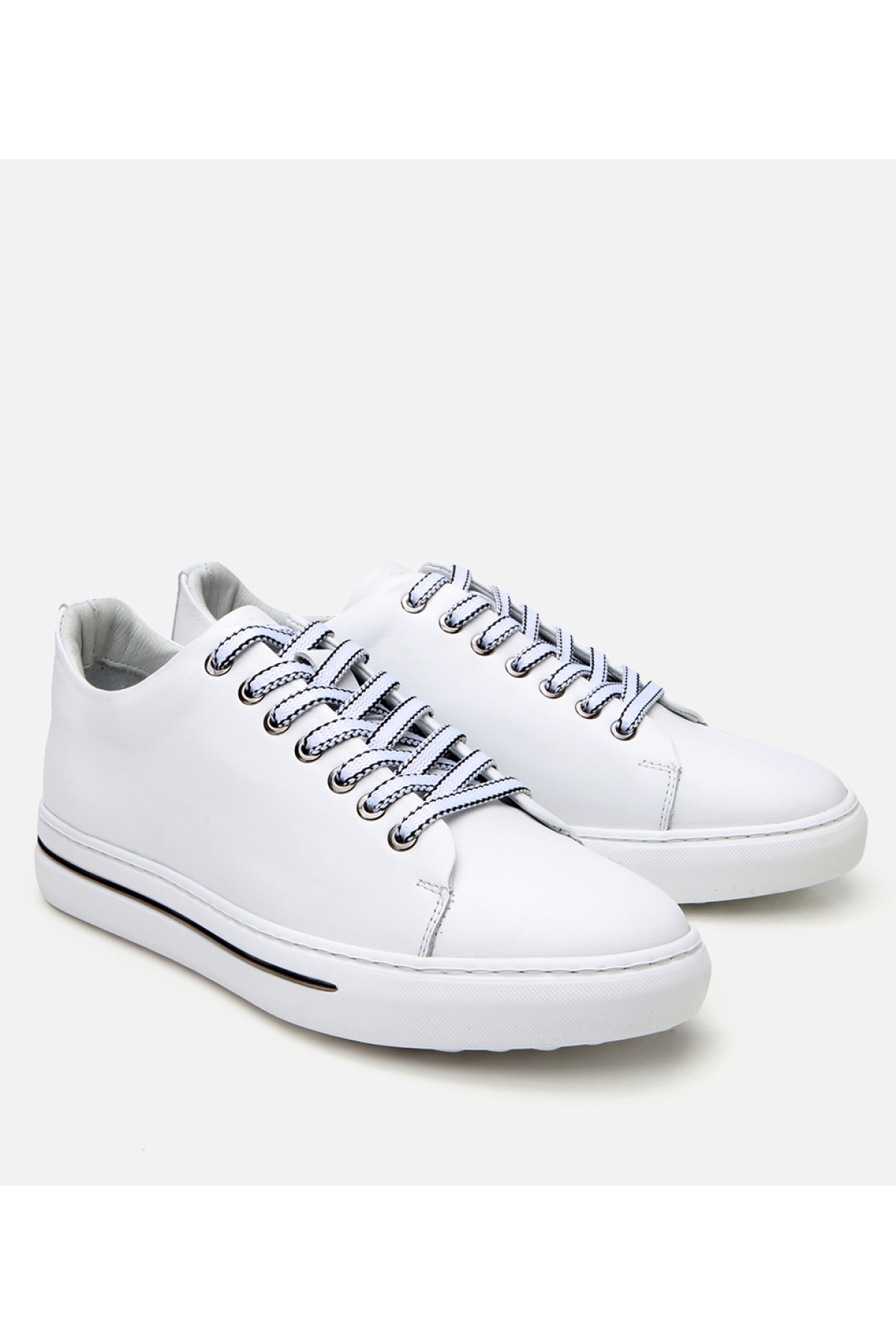 Erkek Deri Beyaz Günlük Ayakkabı - Görsel 3