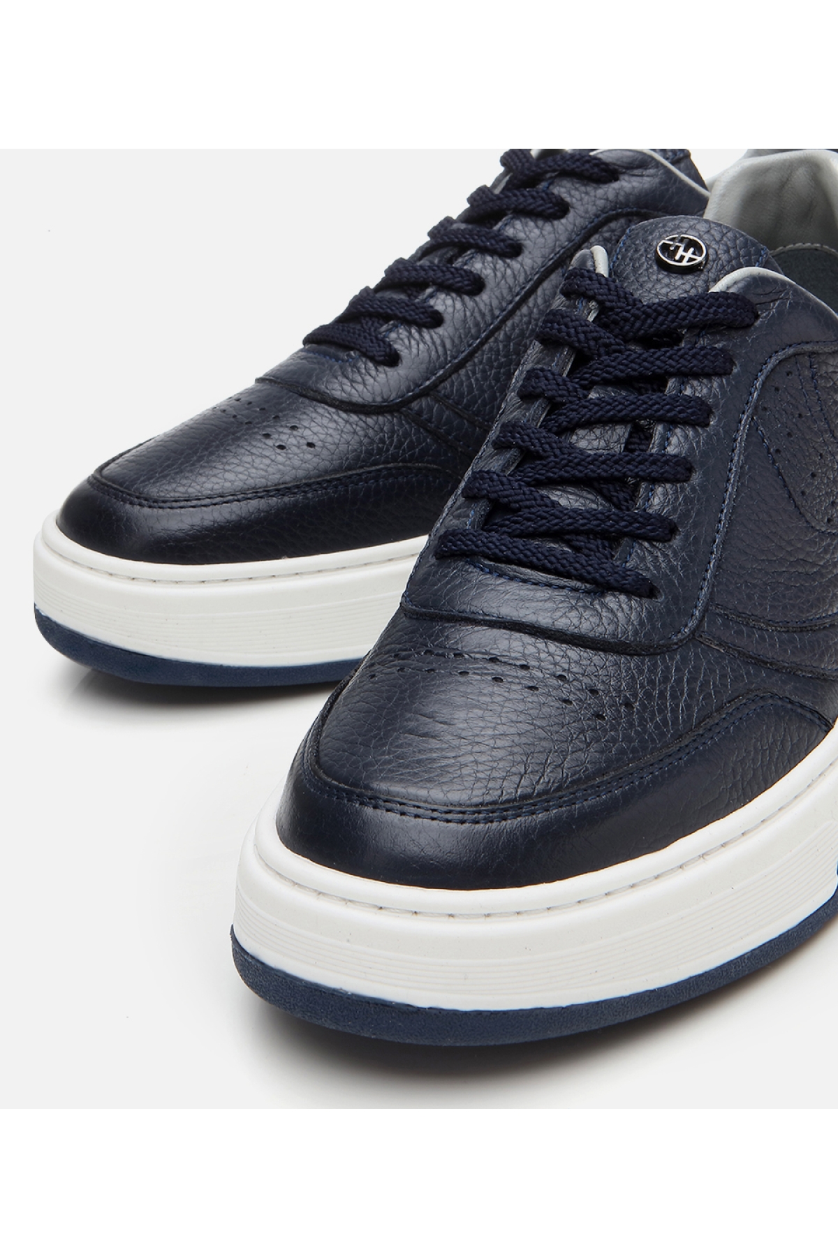 Erkek Deri Lacivert Yüksek Tabanlı Spor Ayakkabı - Görsel 4