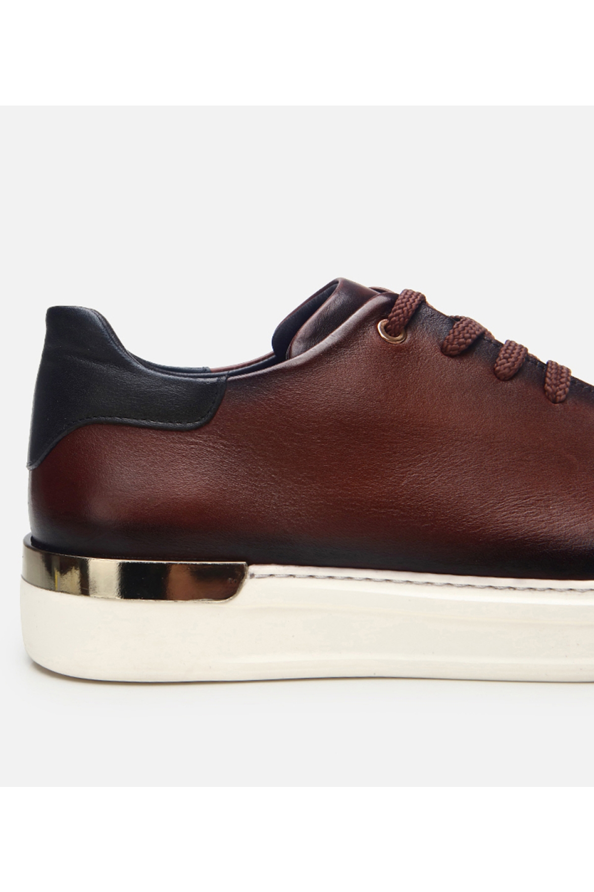 Erkek Deri Kahverengi Toka Detaylı Spor Ayakkabı - Görsel 4