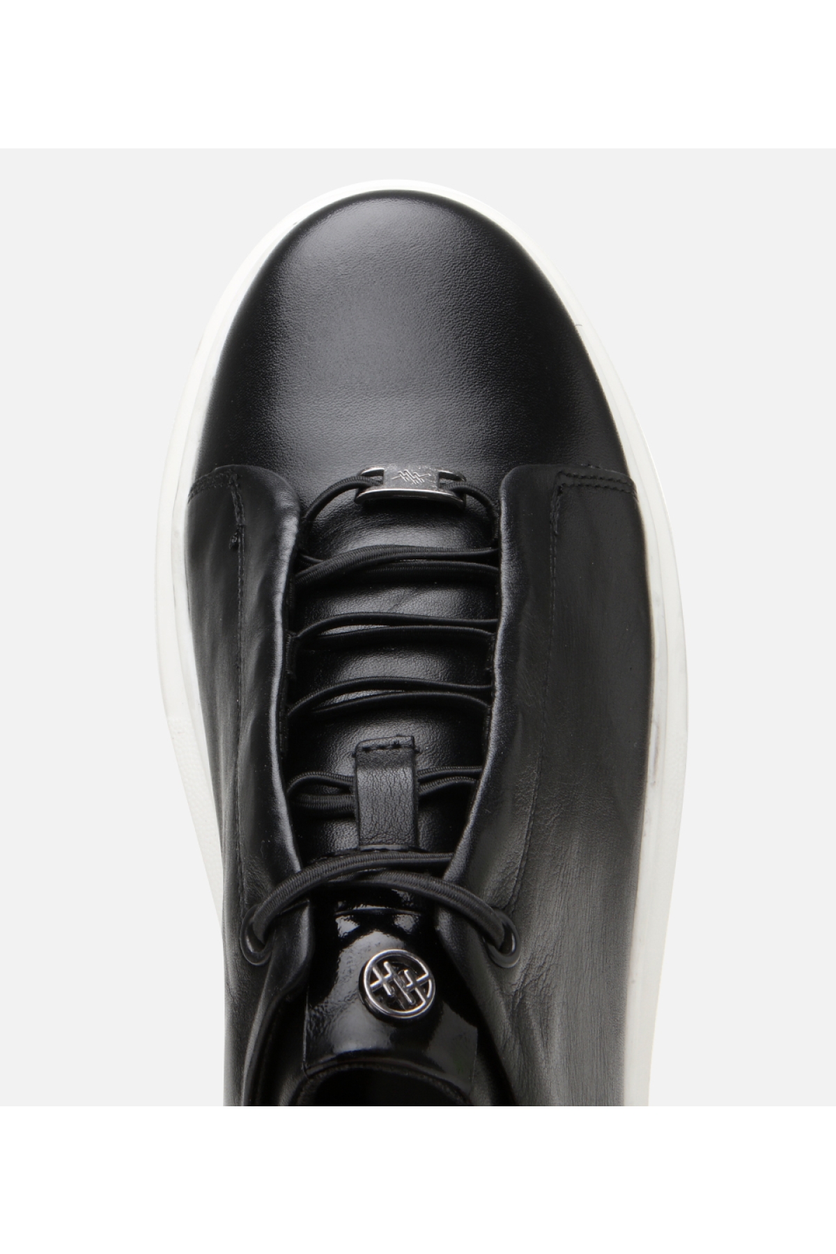 Erkek Deri Siyah Yüksek Tabanlı Spor Ayakkabı - Görsel 5