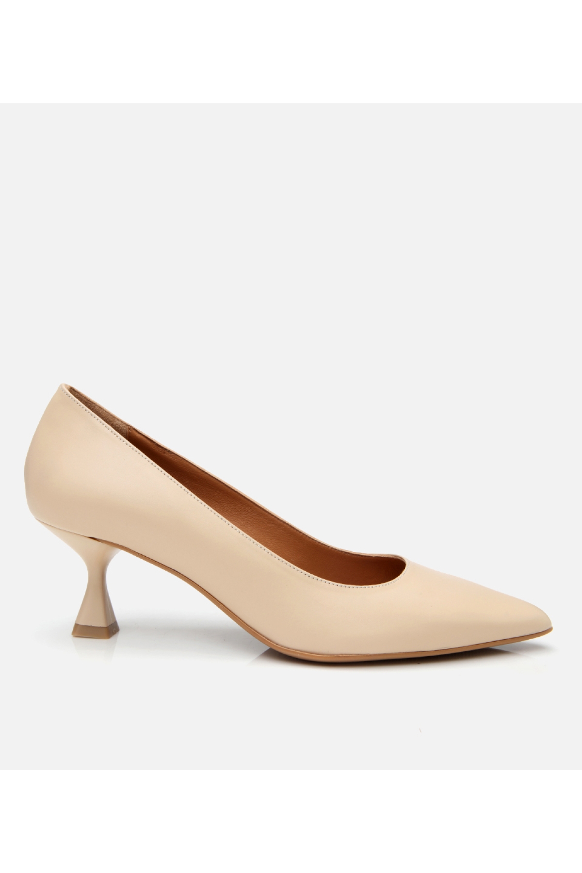 Kadın Deri Bej Esnek Tabanlı Stiletto - Görsel 2
