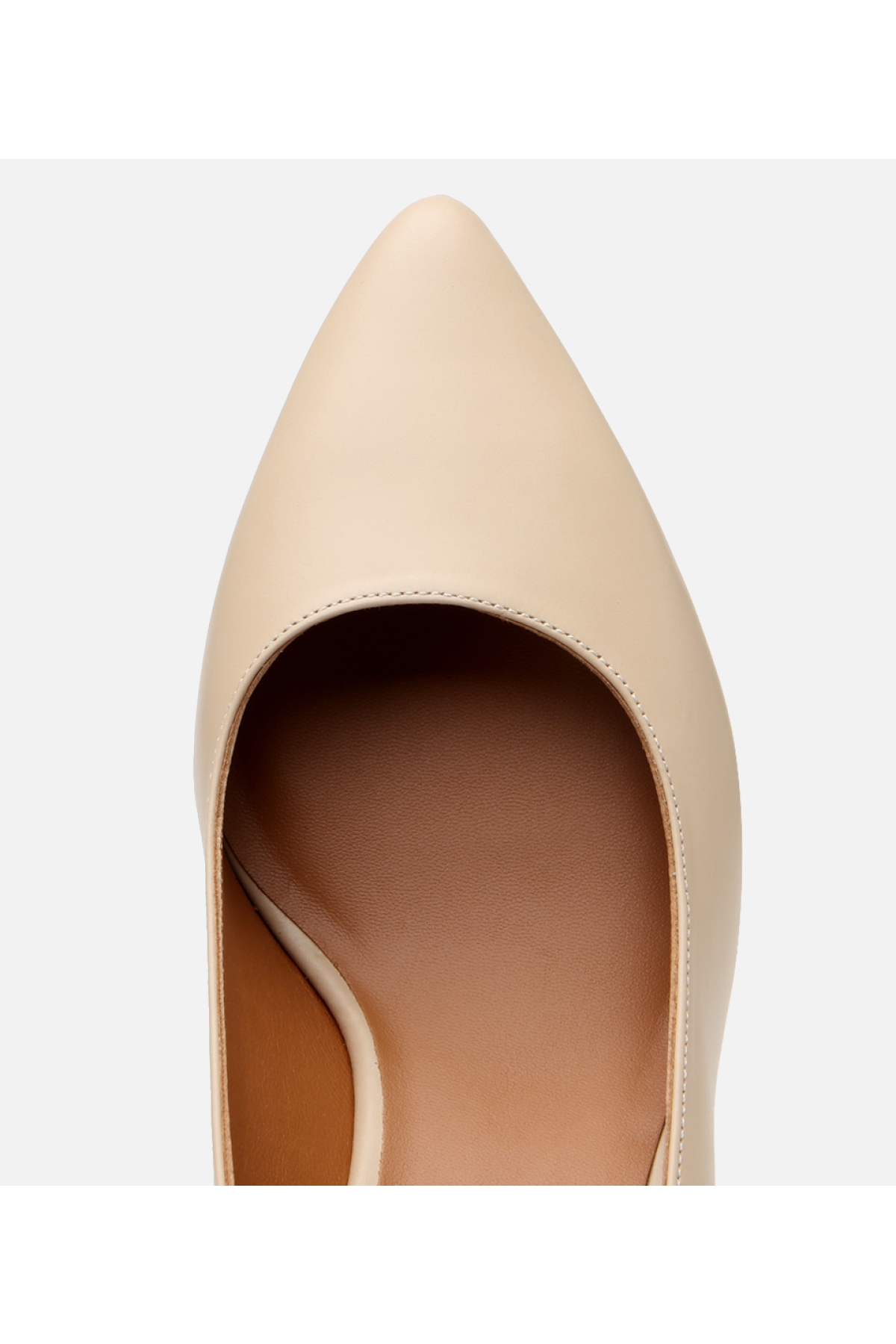 Kadın Deri Bej Esnek Tabanlı Stiletto - Görsel 5