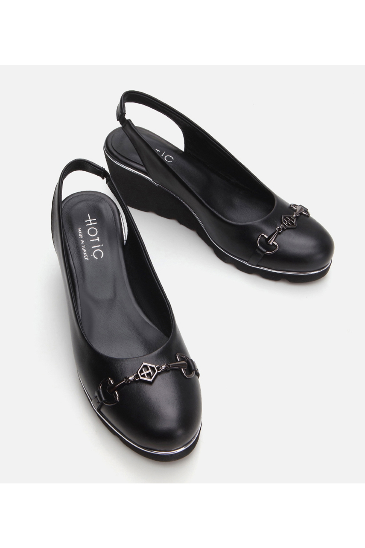 Kadın Deri Siyah Kalın Topuk - Görsel 5