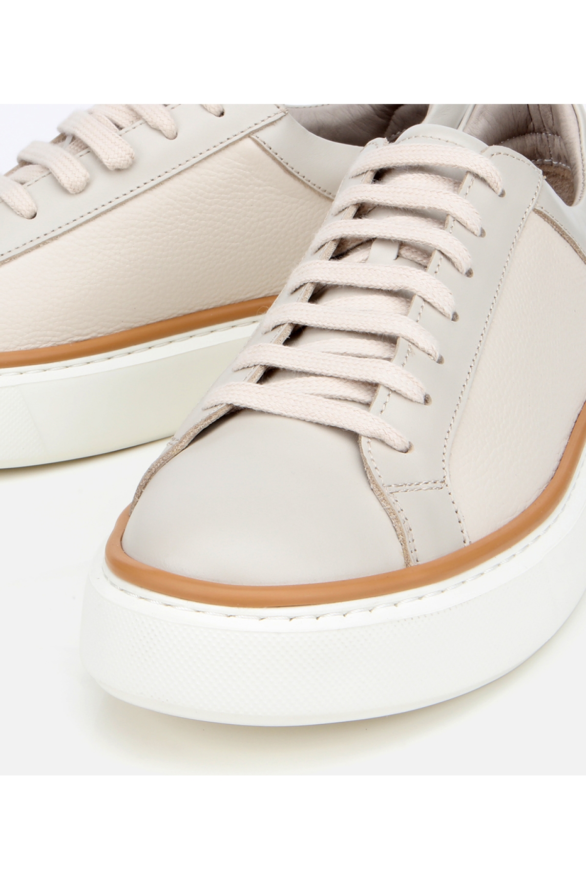 Erkek Deri Bej Günlük Ayakkabı - Görsel 4