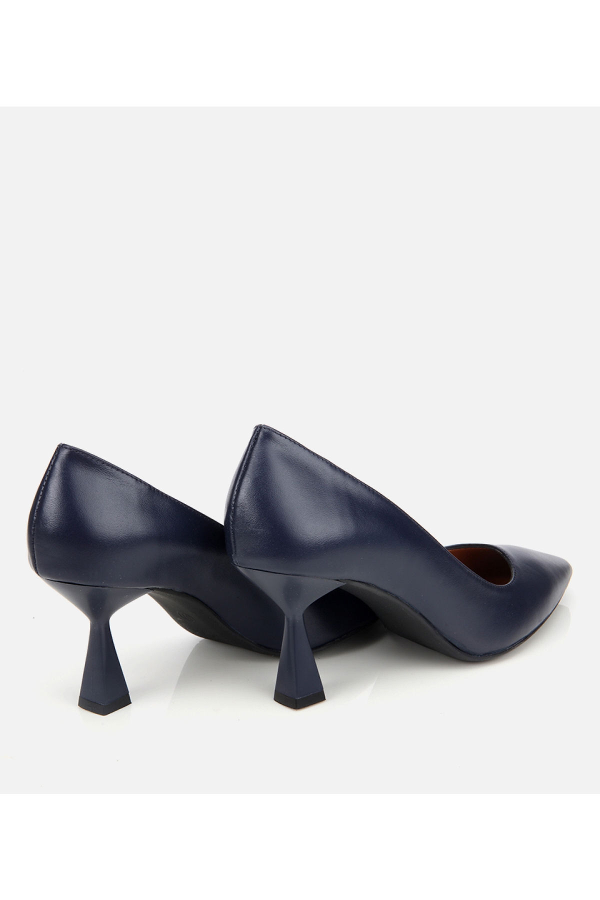 Kadın Deri Lacivert Esnek Tabanlı Stiletto - Görsel 4
