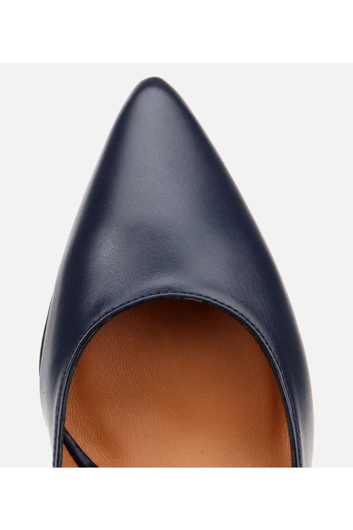 Kadın Deri Lacivert Esnek Tabanlı Stiletto - Görsel 5