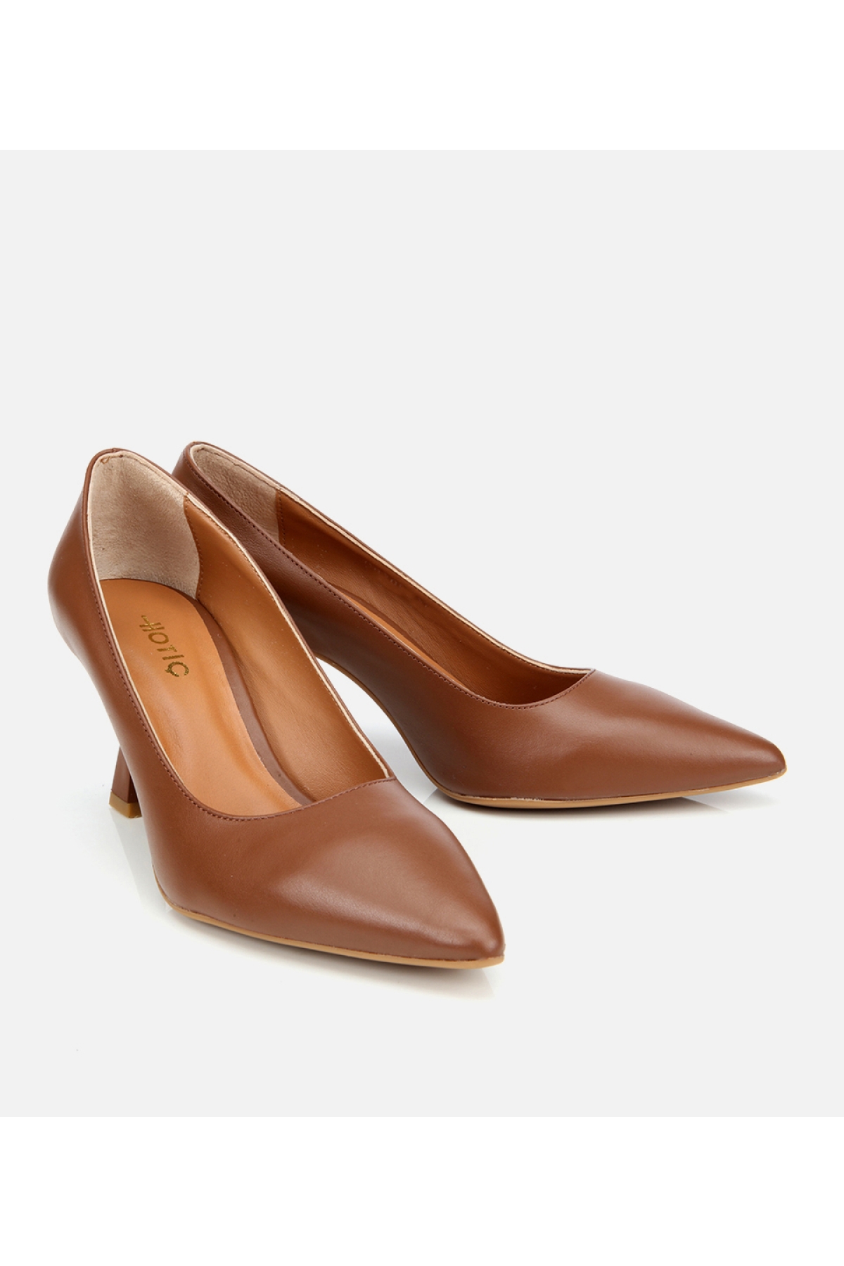 Kadın Deri Taba Esnek Tabanlı Stiletto - Görsel 3