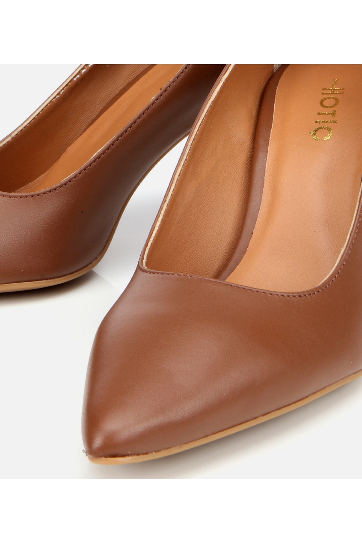 Kadın Deri Taba Esnek Tabanlı Stiletto - Görsel 4