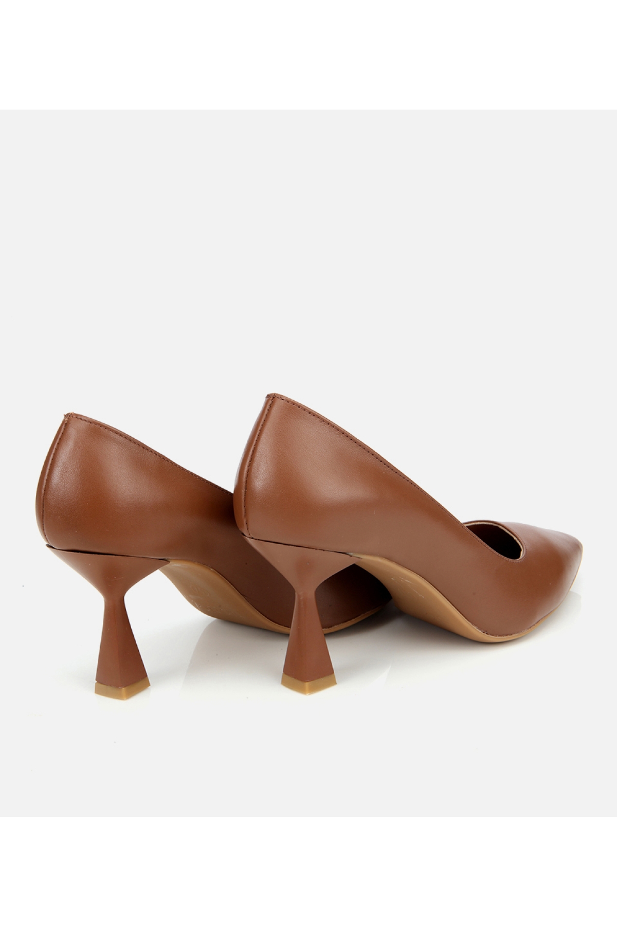 Kadın Deri Taba Esnek Tabanlı Stiletto - Görsel 5