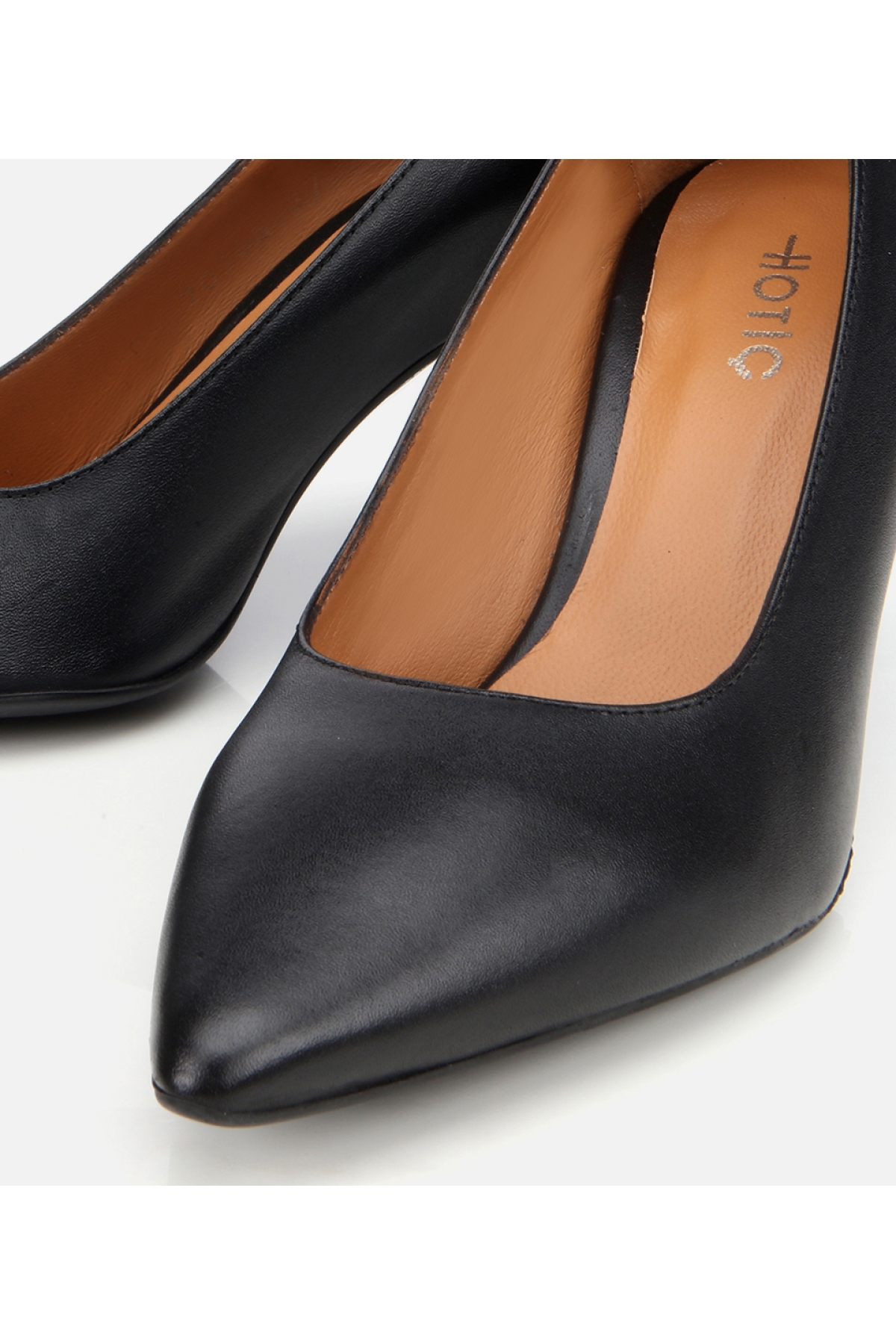 Kadın Deri Siyah Esnek Tabanlı Stiletto - Görsel 4