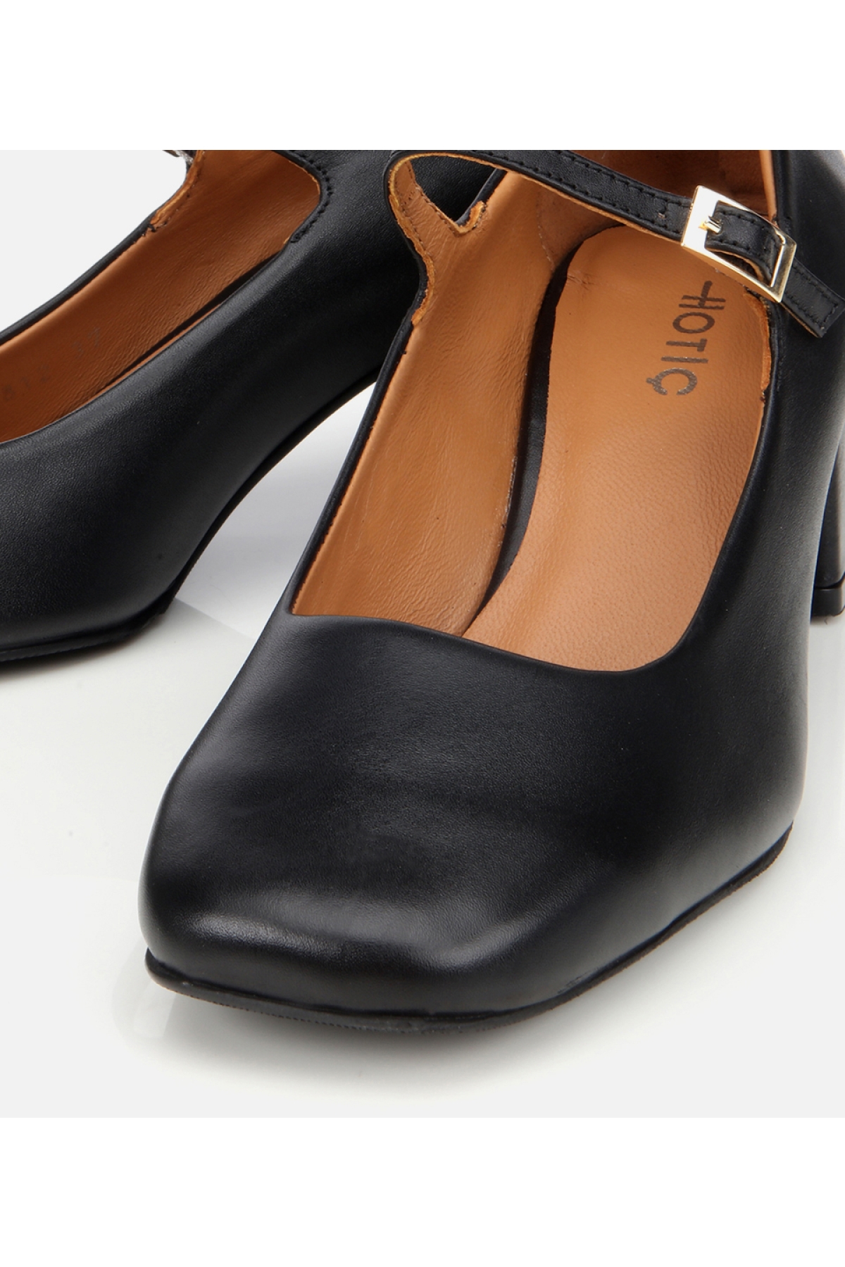 Kadın Deri Siyah Mary Jane Kalın Topuklu Ayakkabı - Görsel 4