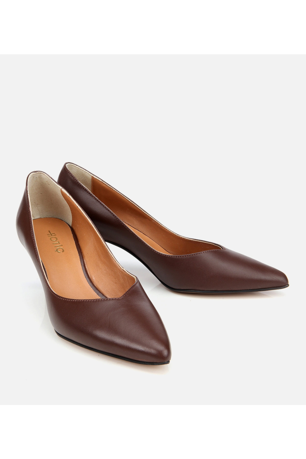 Kadın Deri Kahverengi İnce Topuklu Stiletto - Görsel 3