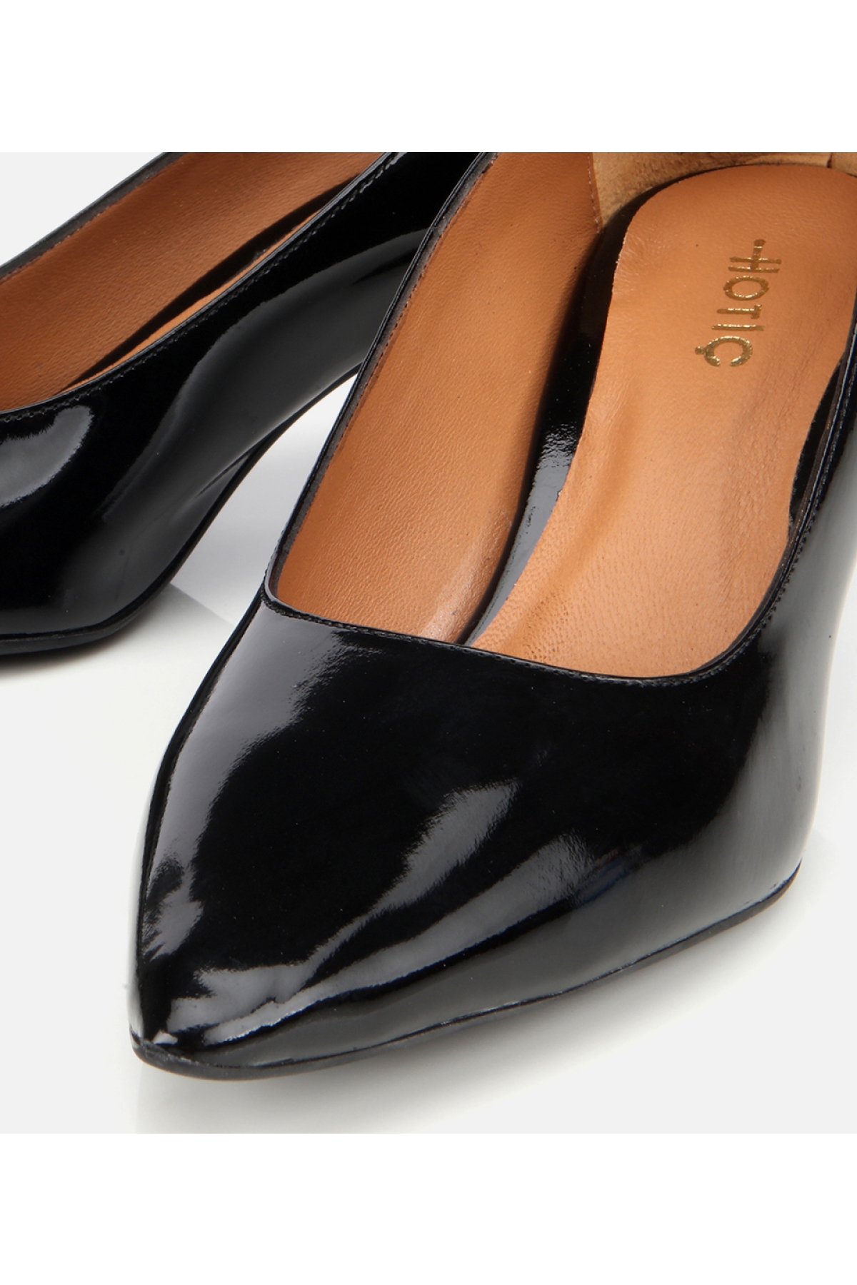 Kadın Rugan Deri Siyah Esnek Tabanlı Stiletto - Görsel 4