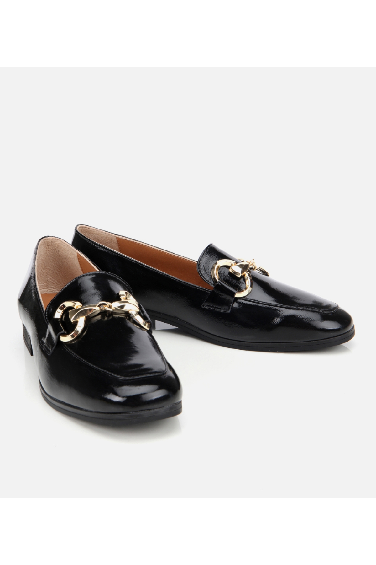 Kadın Rugan Deri Siyah Tokalı Klasik Loafer - Görsel 3