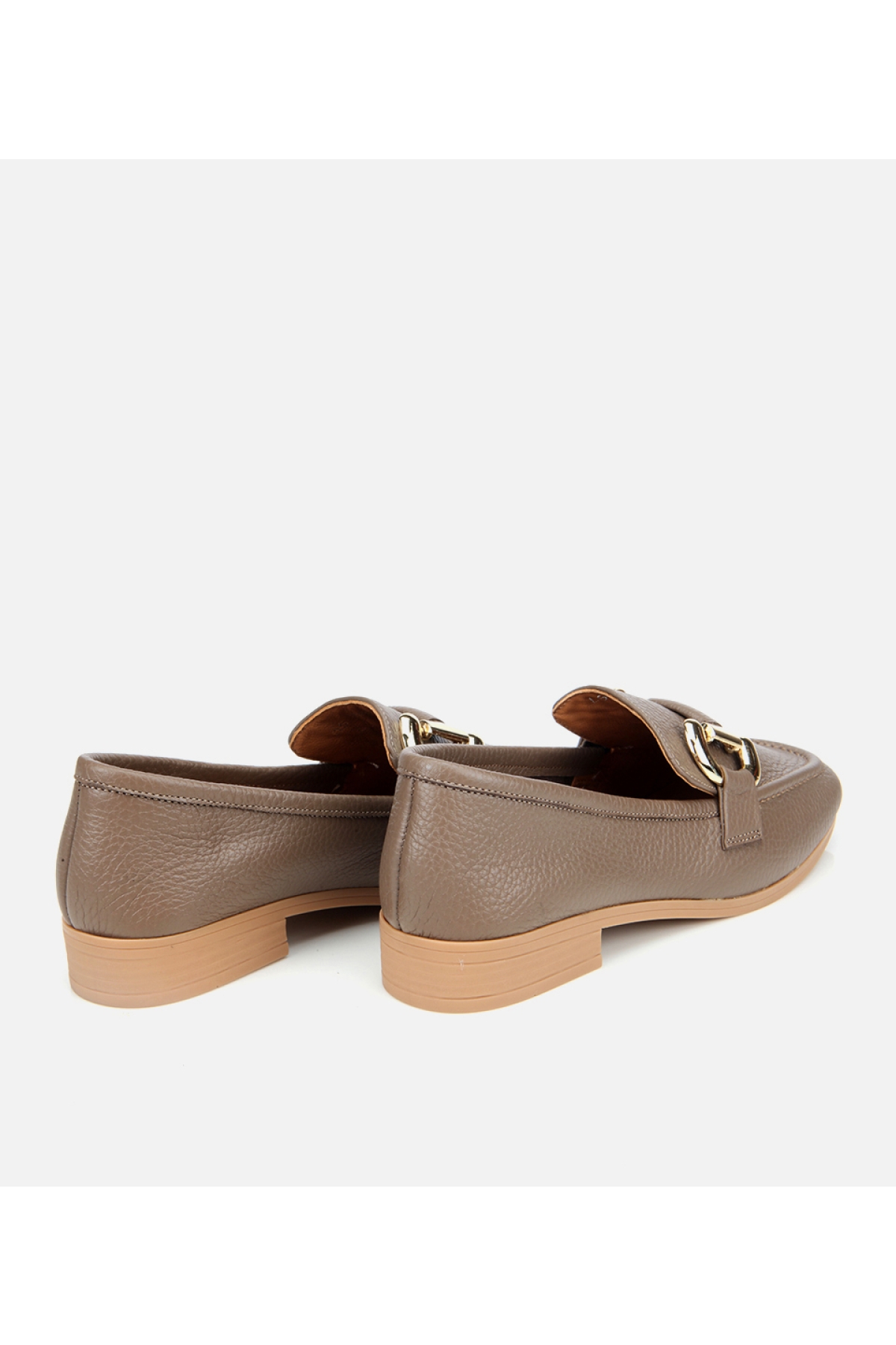 Kadın Deri Vizon Tokalı Klasik Loafer - Görsel 5