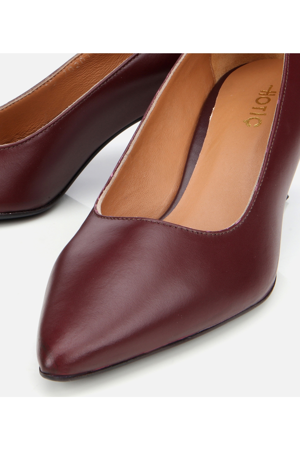Kadın Deri Bordo Esnek Tabanlı Stiletto - Görsel 4