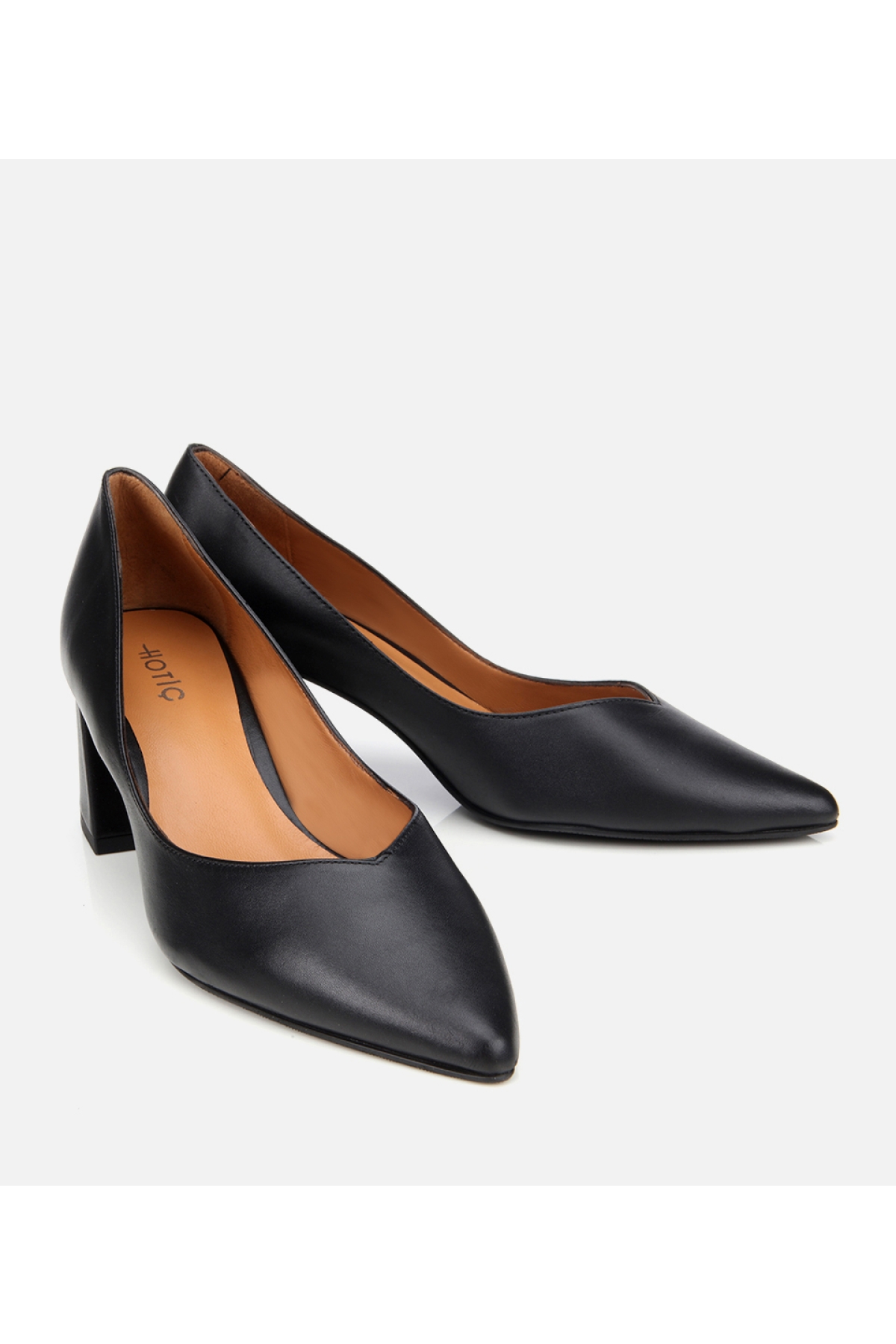 Kadın Deri Siyah Kalın Topuklu Ayakkabı - Görsel 3