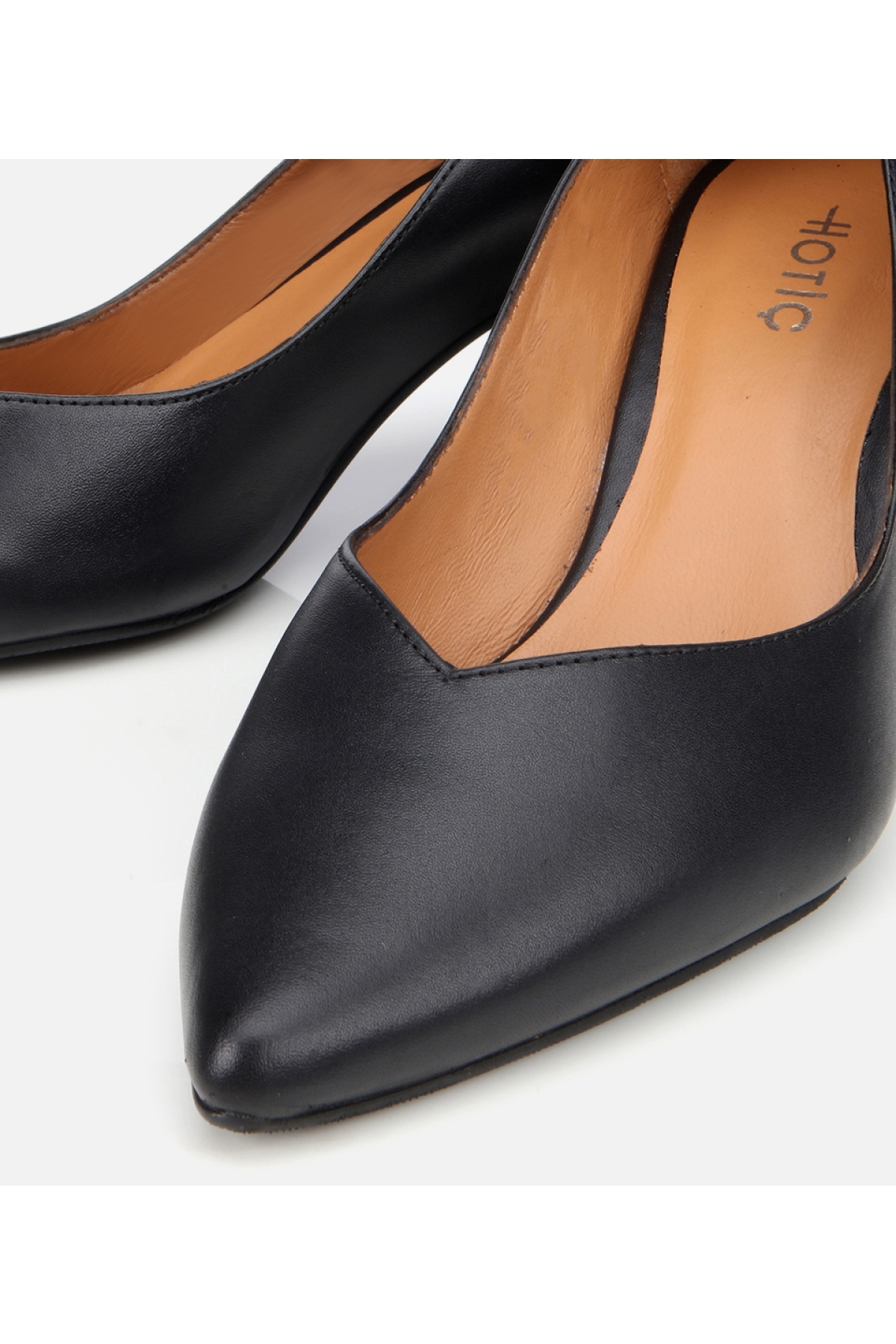 Kadın Deri Siyah Kalın Topuklu Ayakkabı - Görsel 4