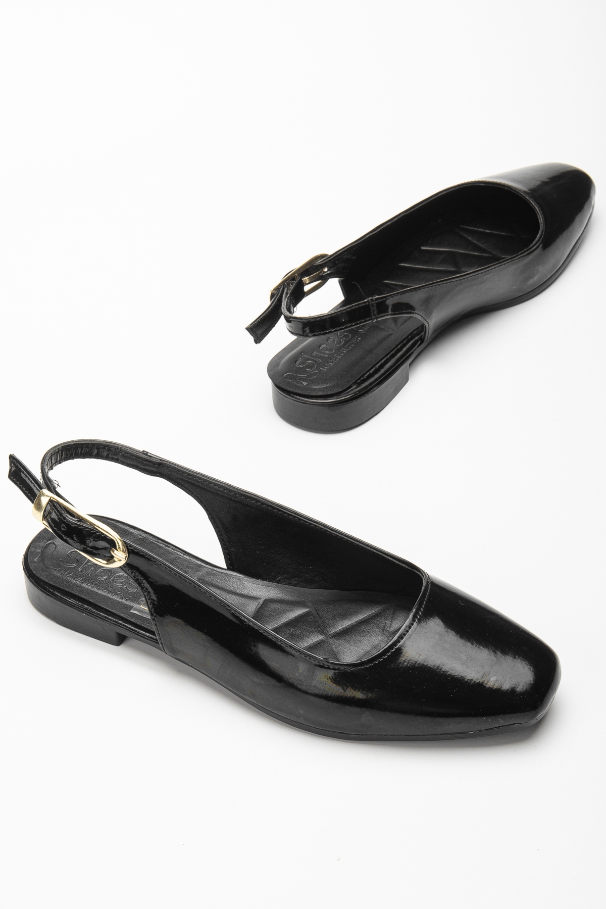 Kadın Siyah Arkası Açık Tokalı Babet - Görsel 4