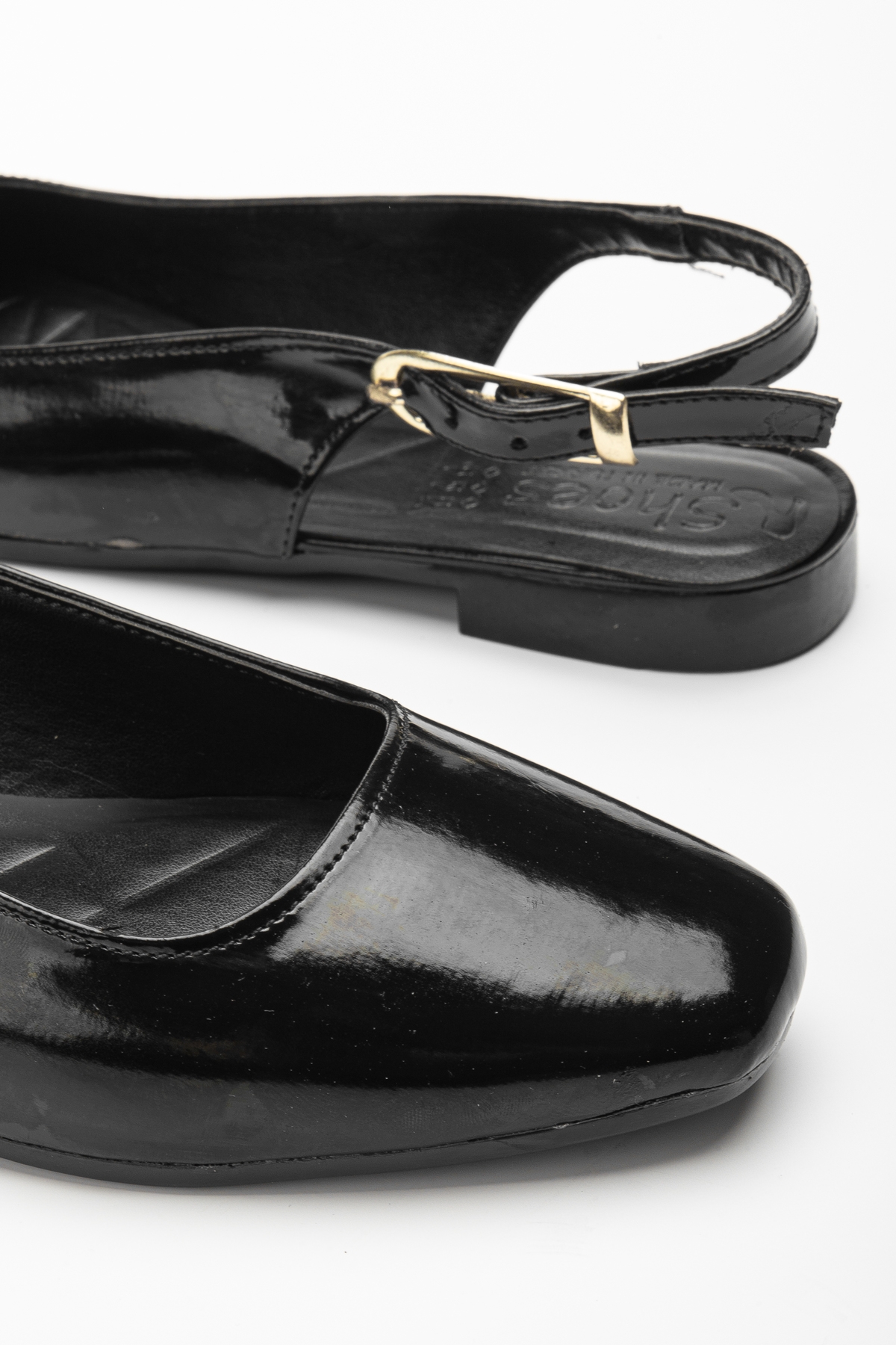 Kadın Siyah Arkası Açık Tokalı Babet - Görsel 5