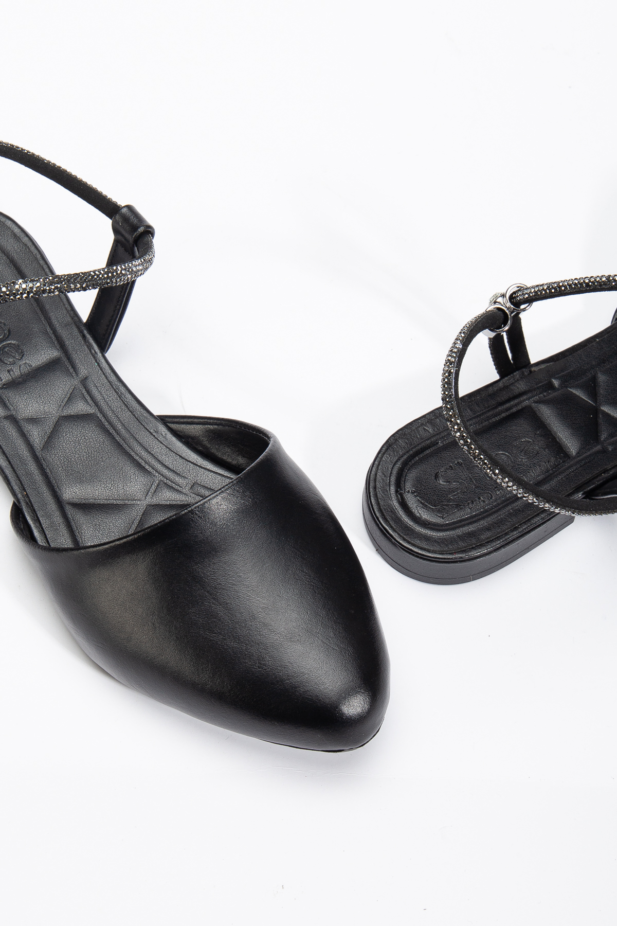 Kadın Siyah Taş Halat Detaylı Babet - Görsel 5