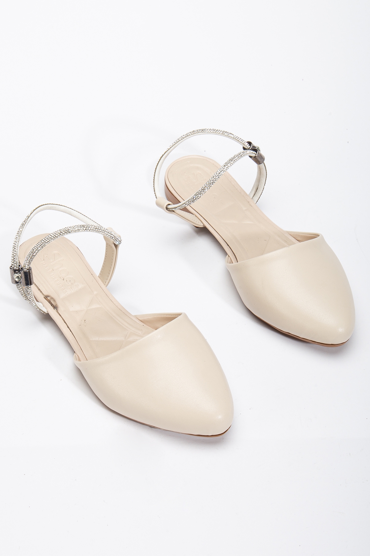 Kadın Bej Taş Halat Detaylı Babet - Görsel 4