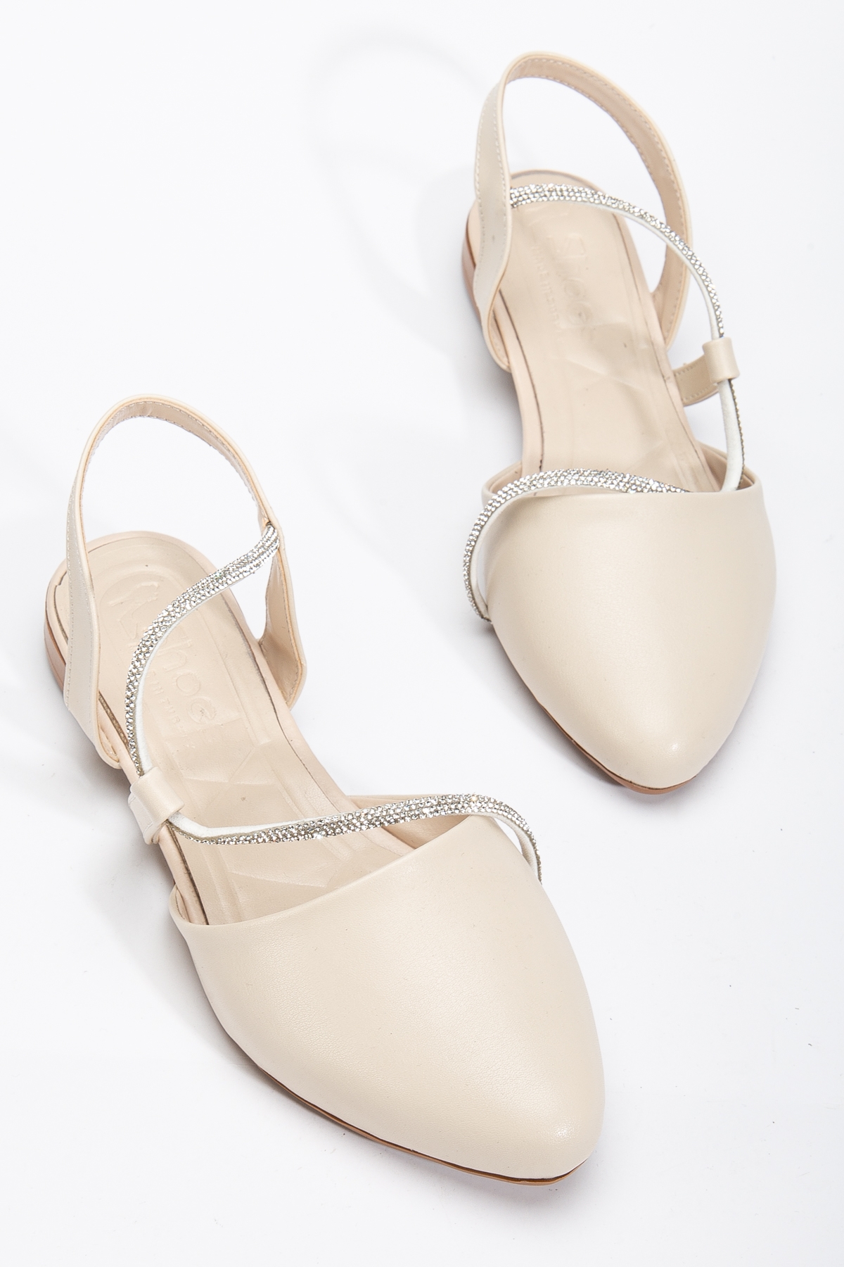 Kadın Bej Taş Halat Detaylı Babet - Görsel 4