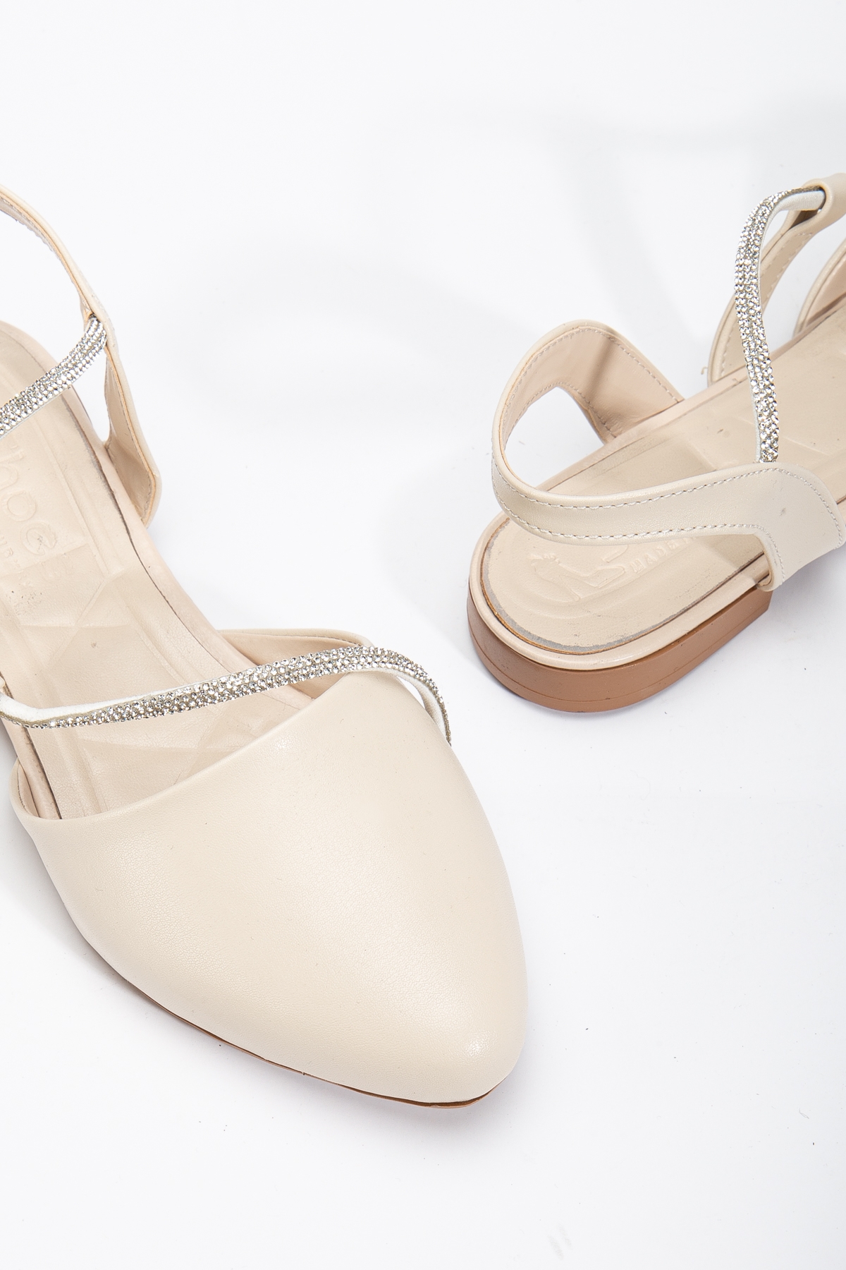 Kadın Bej Taş Halat Detaylı Babet - Görsel 5