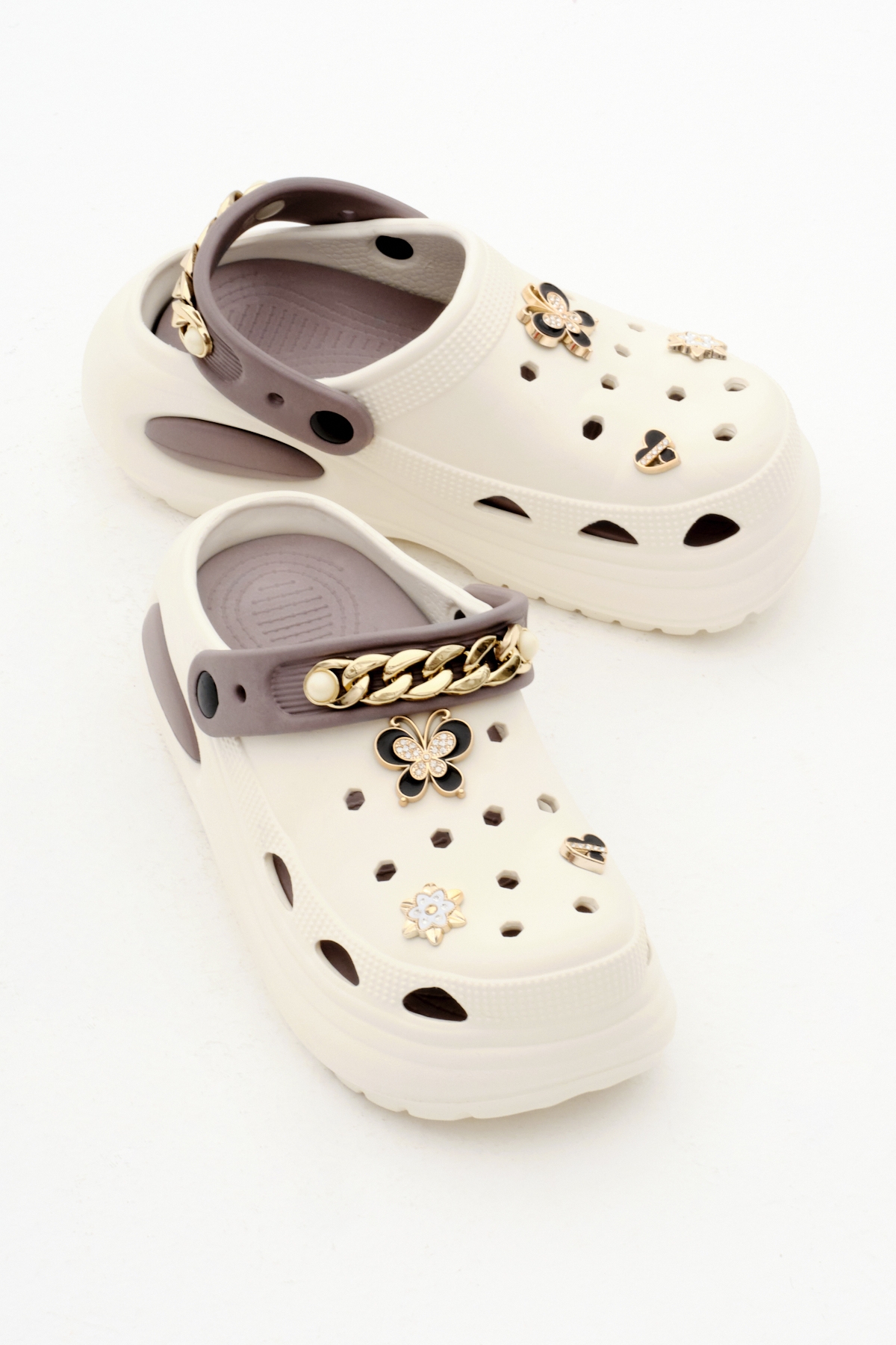 Tonny Black Tonny Black Çok Renkli Kadın Bej Vizon Çıkartılabilir Taban Zincir Detaylı Yüksek Taban Eva Sandalet Sandalet & Terlik | Flo Çok Renkli - 4. görsel