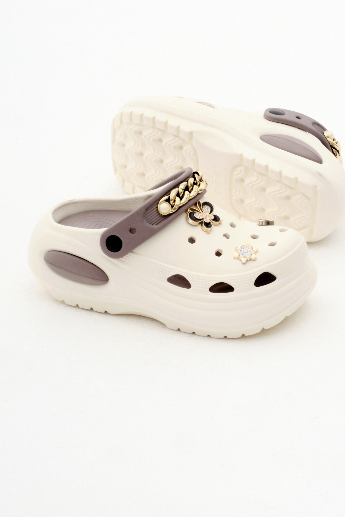 Tonny Black Tonny Black Çok Renkli Kadın Bej Vizon Çıkartılabilir Taban Zincir Detaylı Yüksek Taban Eva Sandalet Sandalet & Terlik | Flo Çok Renkli - 5. görsel