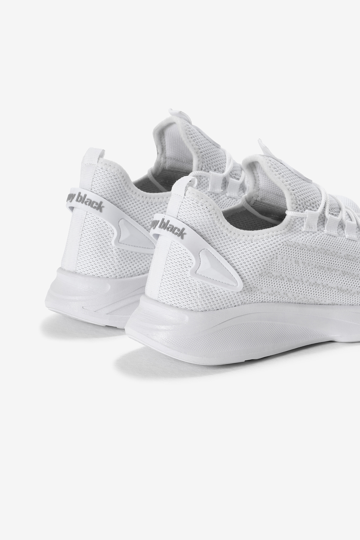 Unisex Beyaz Termo Taban Şerit Detaylı Bağcıklı Triko Spor Ayakkabı - Görsel 6