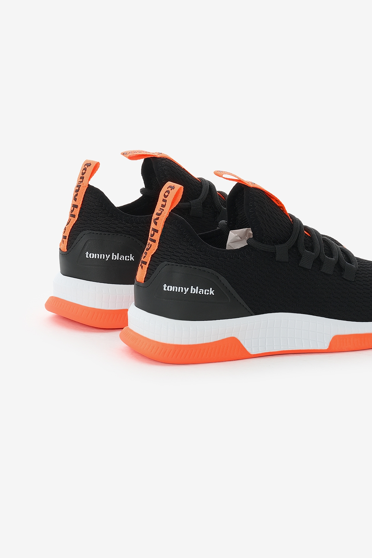 Unisex Siyah Turuncu Nefes Alabilen Kumaş Poli Taban Bağcıklı Spor Ayakkabı - Görsel 6